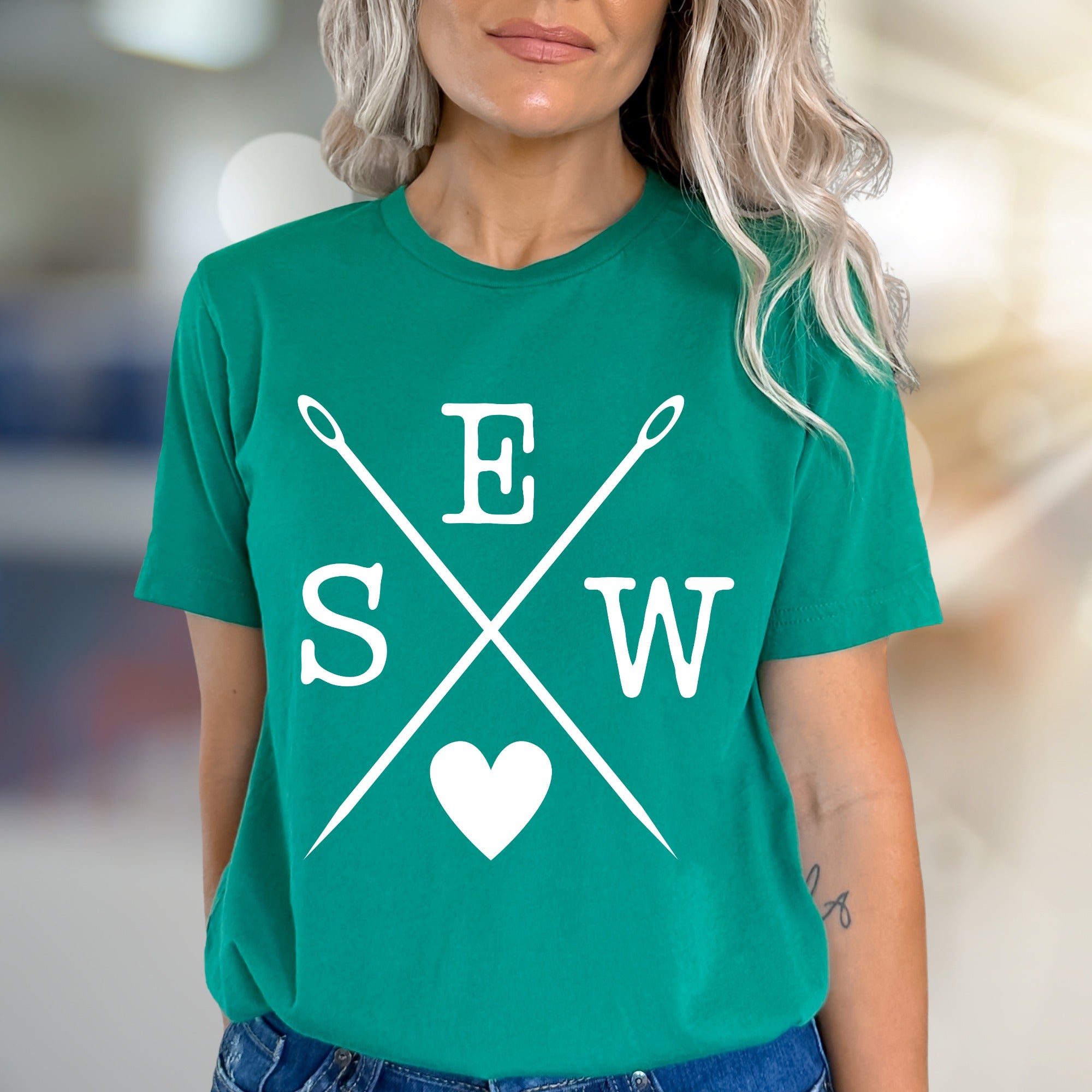"SEW" Crafting Enthusiast Graphic Tee, A Creative Pick for Artisans