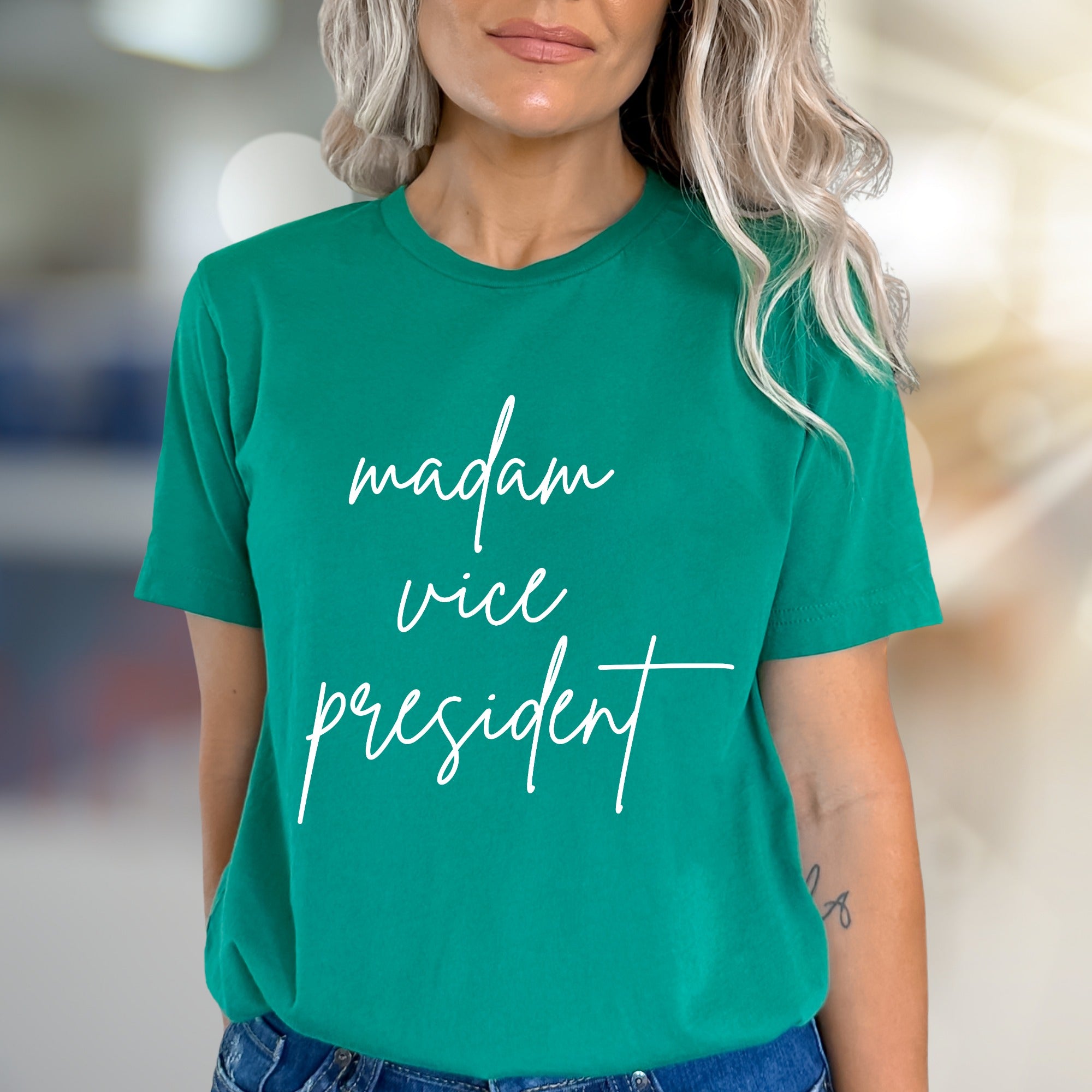 “Madam Vice President” Empowering Tee, a Political Statement Graphic for Advocates