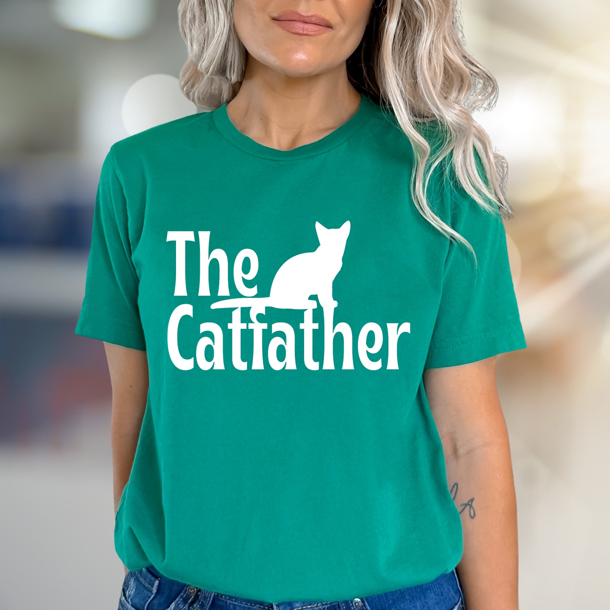 "The Catfather" Whimsical Cat Graphic Tee, a Feline Fan's Pick for Everyday Style