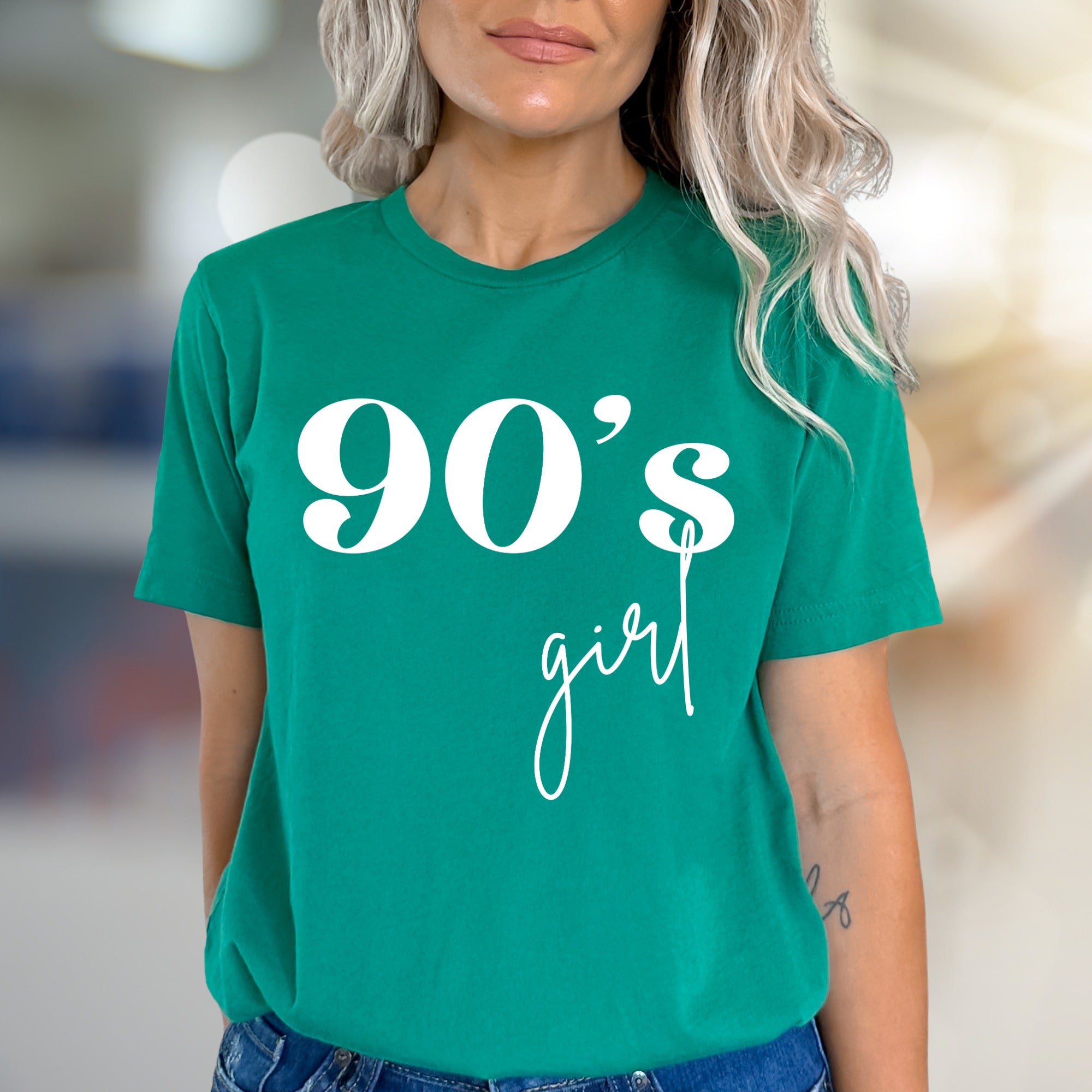 "90's girl" Retro Graphic Tee, a Nostalgic Pick for Style Enthusiasts