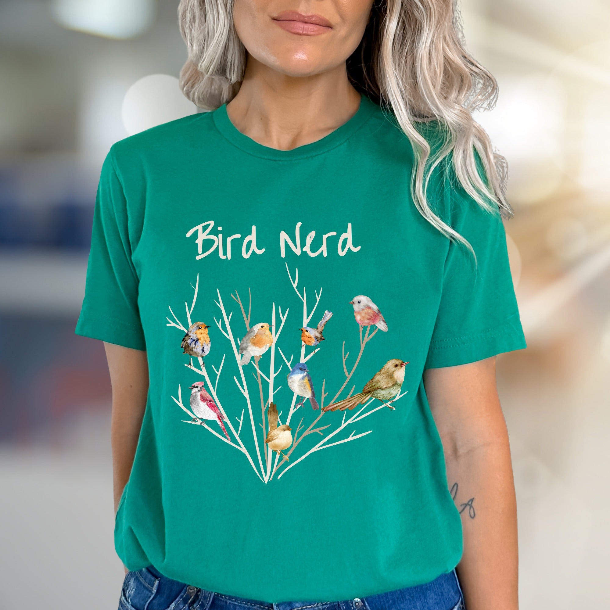 "Bird Nerd" Watercolor Birds Graphic Tee, a Nature Lover's Unisex Pick