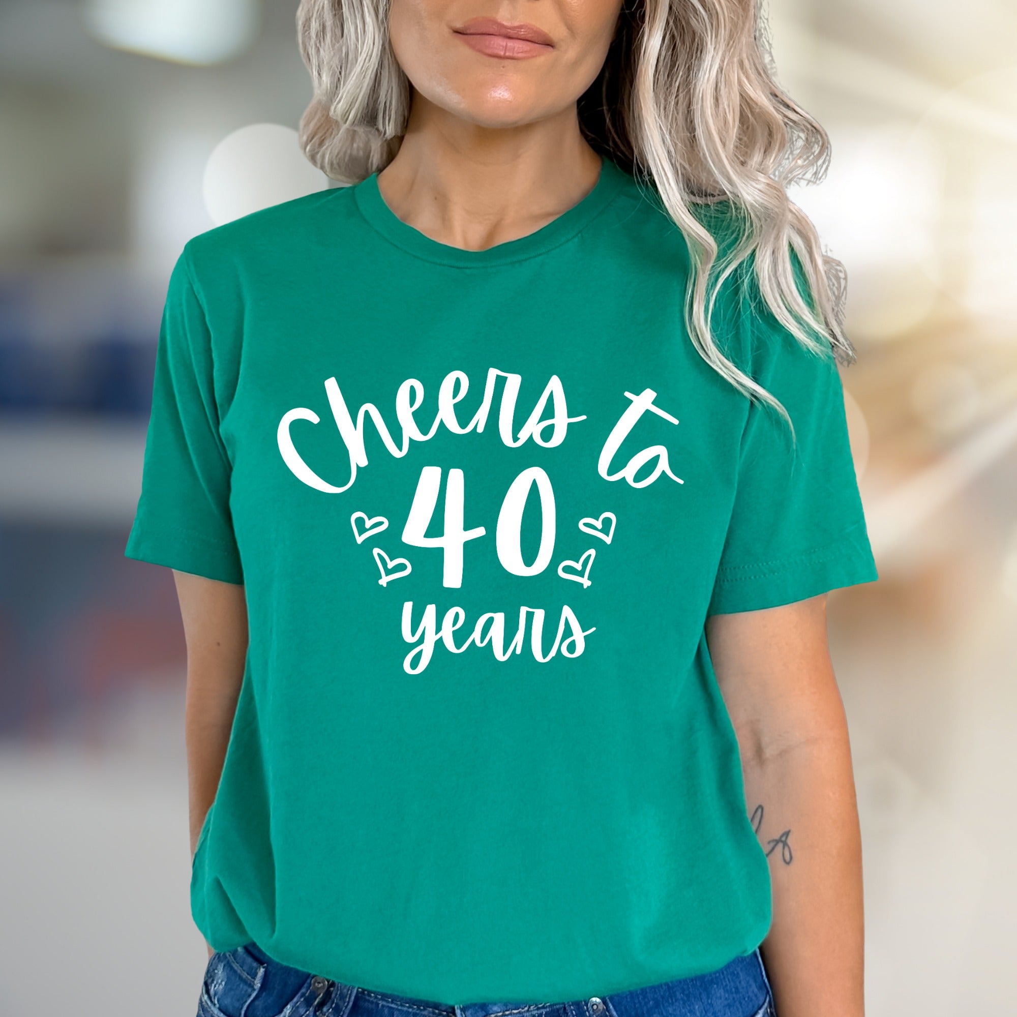"Cheers to 40 years" Birthday Bash Graphic Tee, a Celebration Pick for Loved Ones