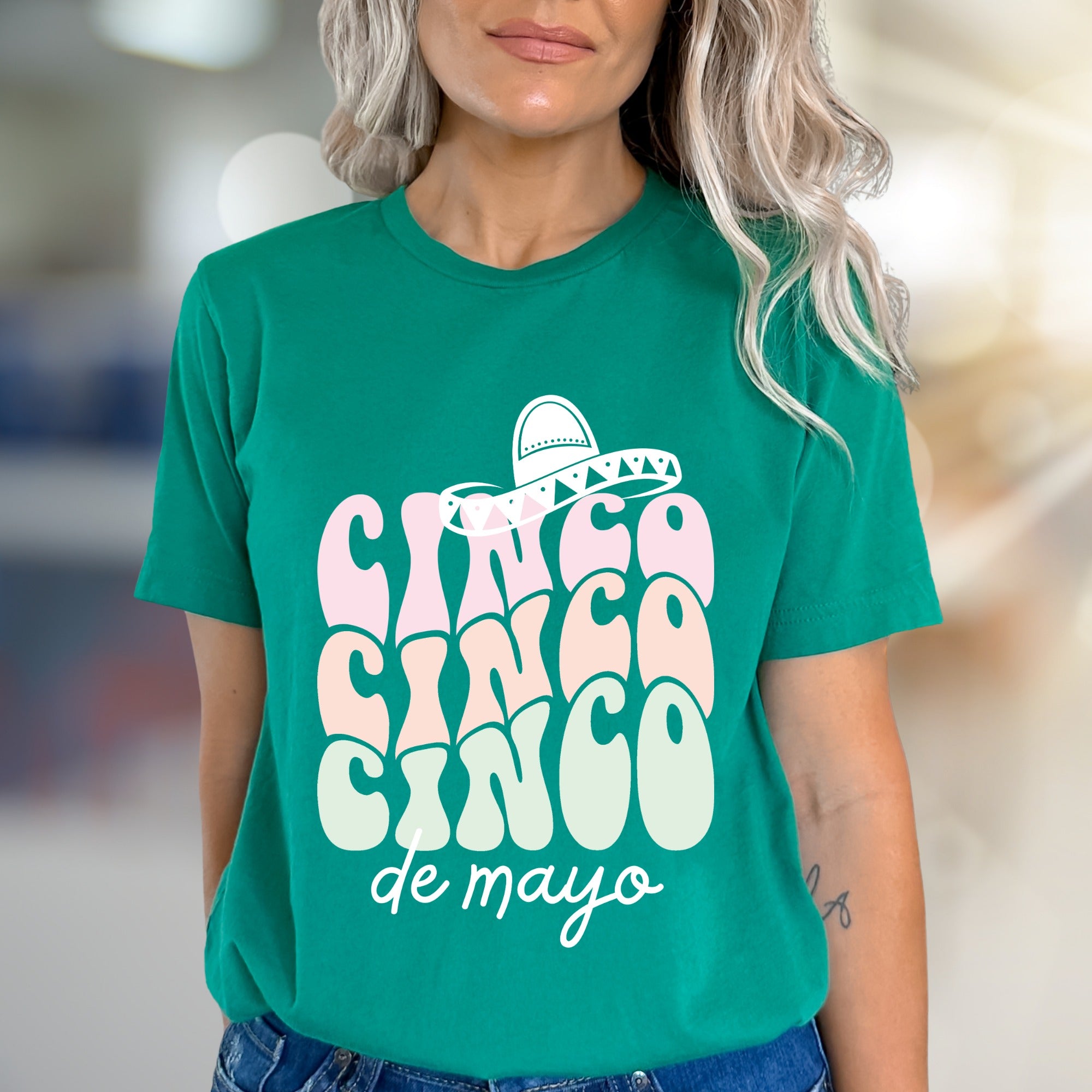 "CINCO CINCO CINCO de mayo" Sombrero Graphic Tee, a Festive Celebration Pick for Enthusiasts