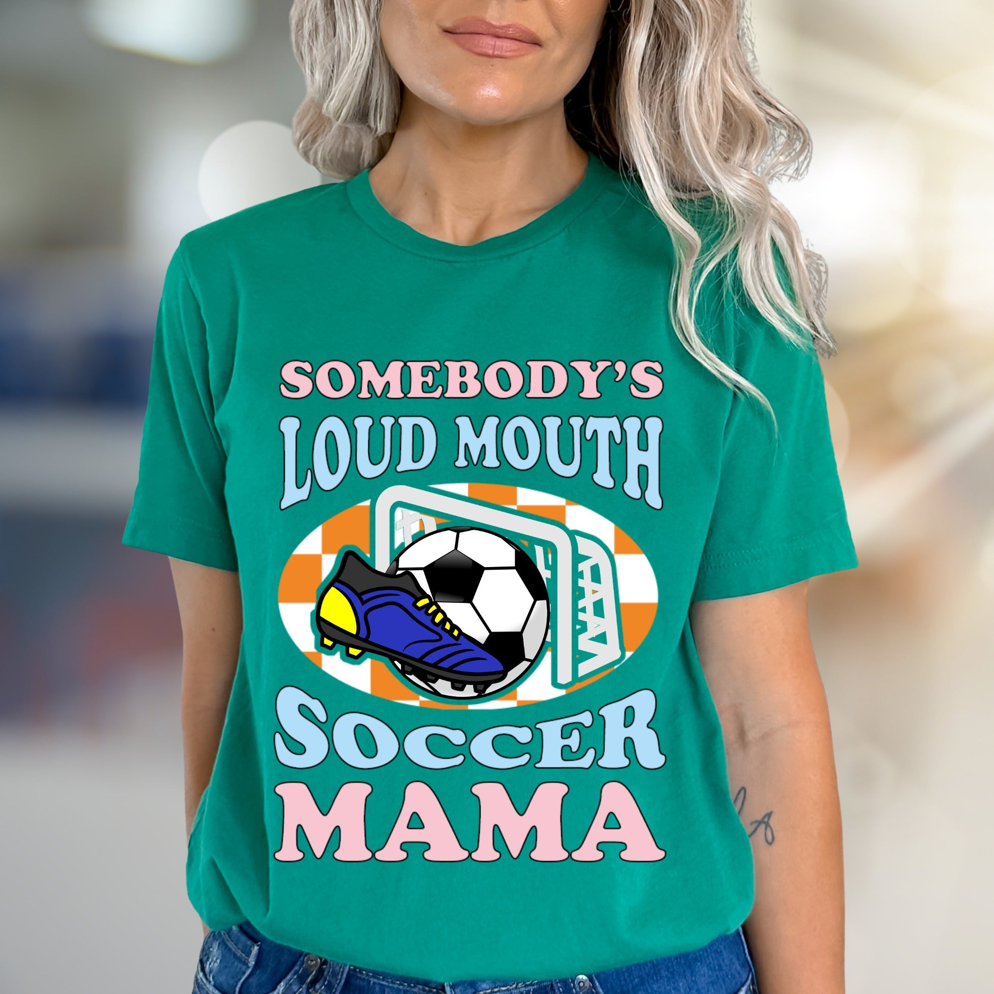 "Somebody's Loud Mouth Soccer Mama" Sports Fan Tee, a Vibrant Pick for Proud Parents