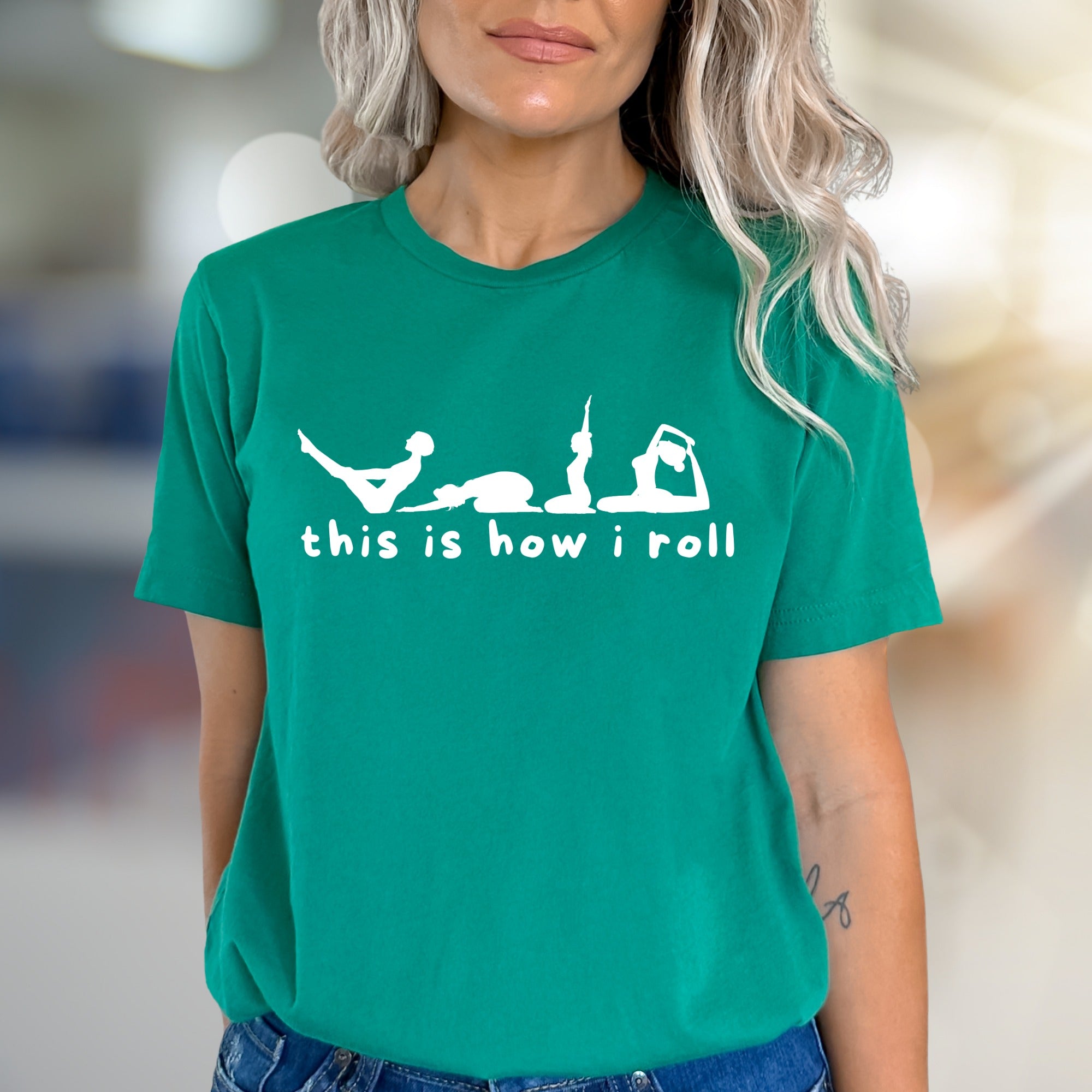 "This Is How I Roll" Yoga Pose Graphic Tee, a Zen Lifestyle Pick for Wellness Enthusiasts
