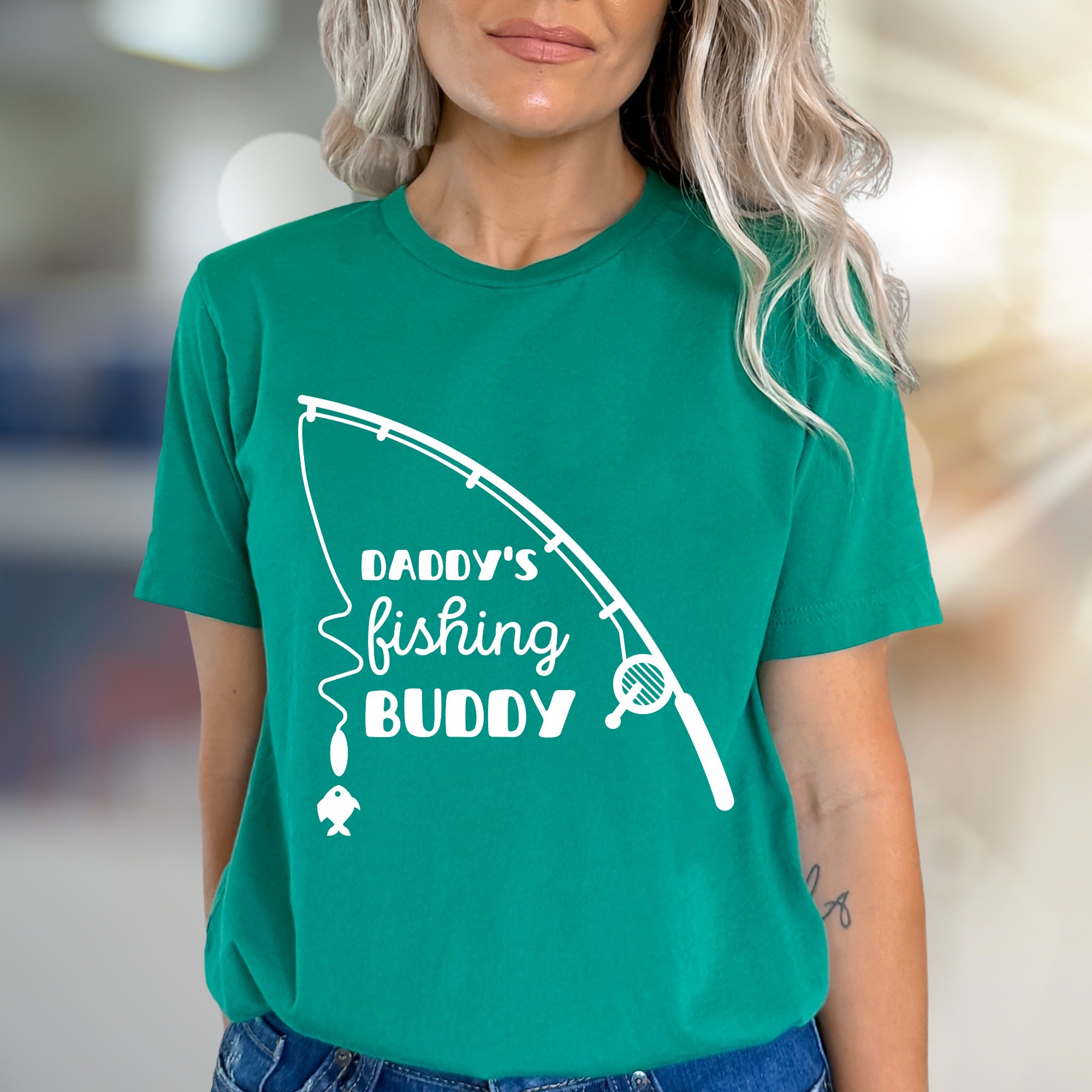 "Daddy's Fishing Buddy" Angler Graphic Tee, a Heartfelt Pick for Fishing Enthusiasts