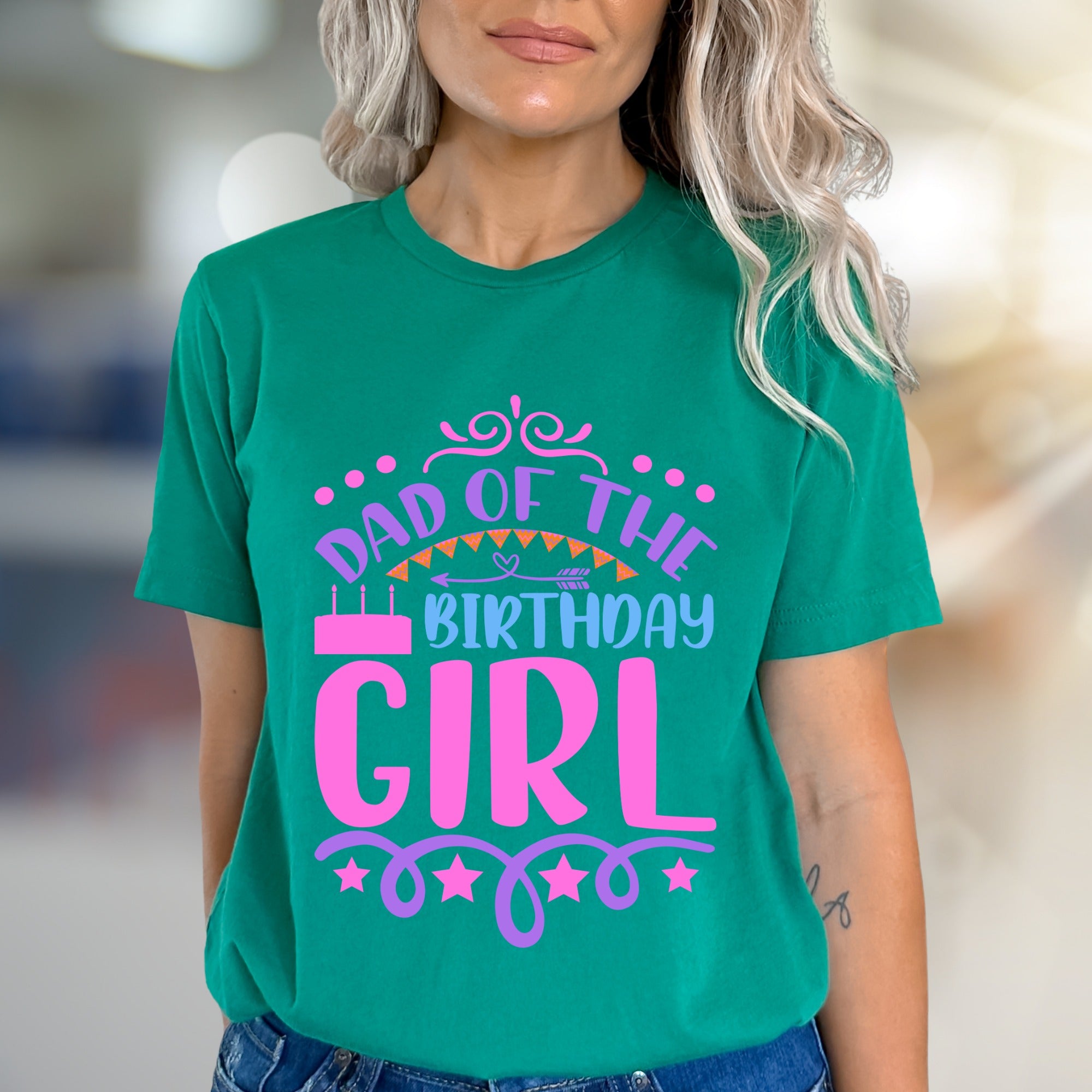 "Dad of the Birthday Girl" Vibrant Celebration Tee, a Family Pick for Dads