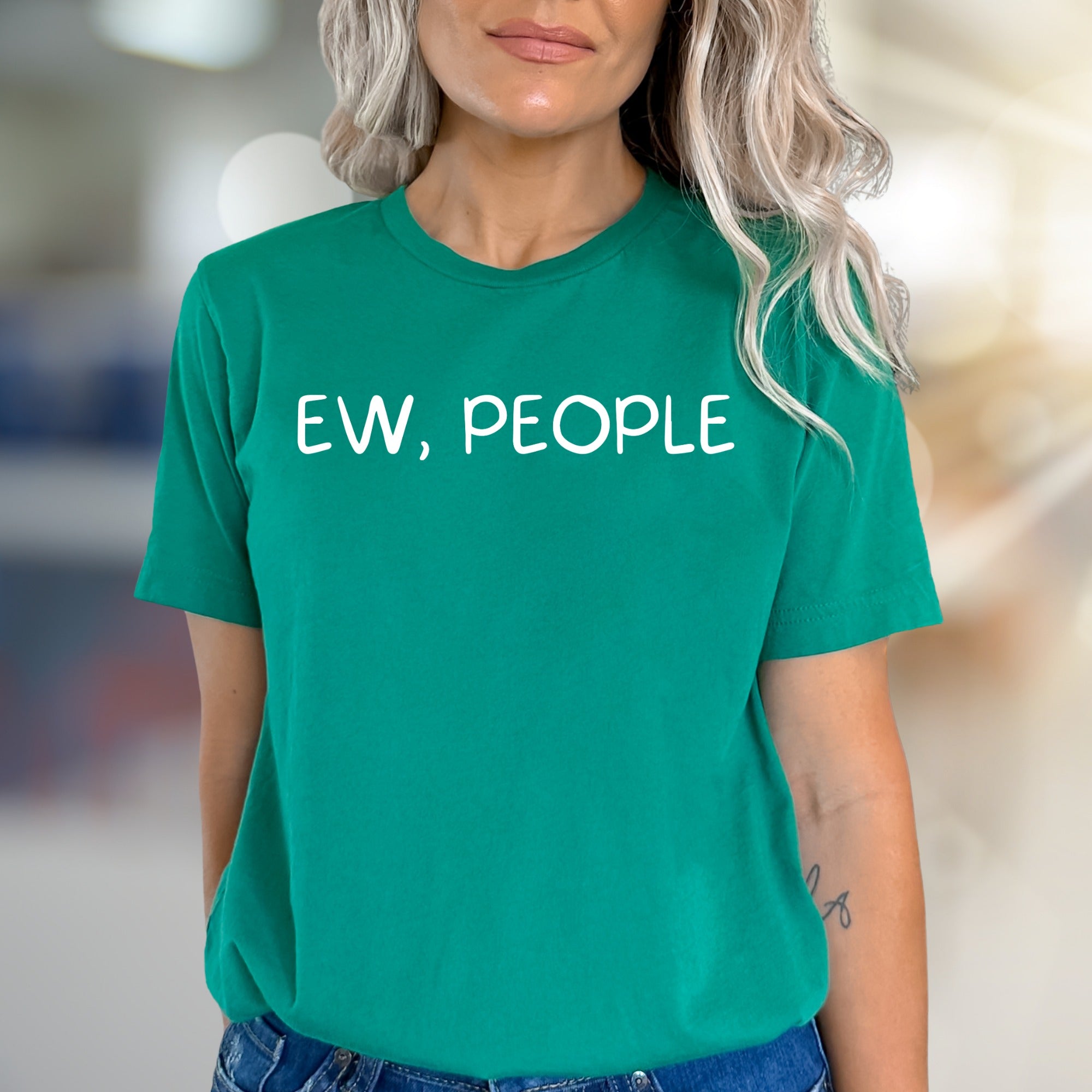 "Ew, People" Sassy Statement Graphic Tee, a Humorous Pick for Introverts