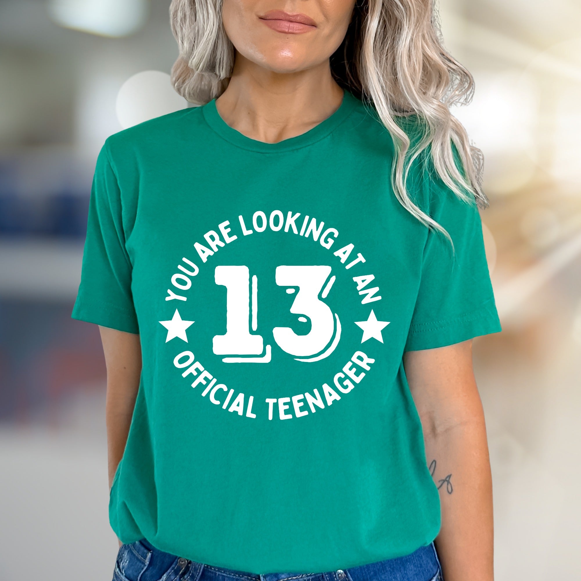 "YOU ARE LOOKING AT AN OFFICIAL TEENAGER 13" Birthday Graphic Tee, A Milestone Pick for Celebrating Teens