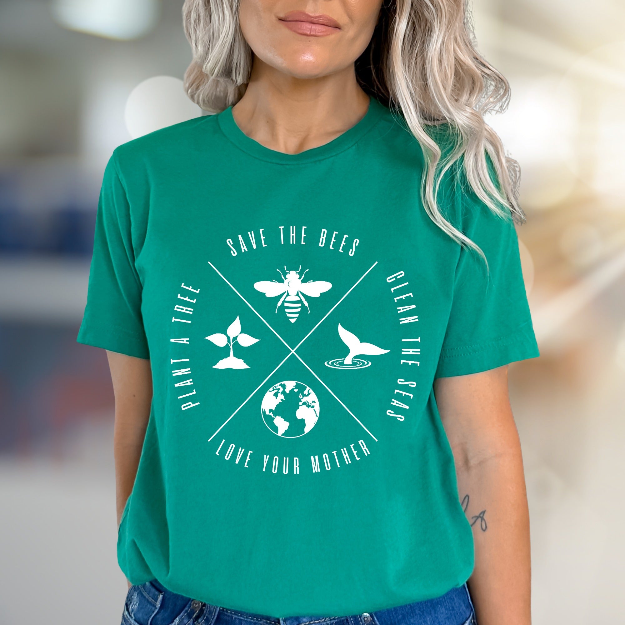 "Save The Bees, Plant A Tree" Earth Day Graphic Tee, a Nature Lover's Pick for Activists