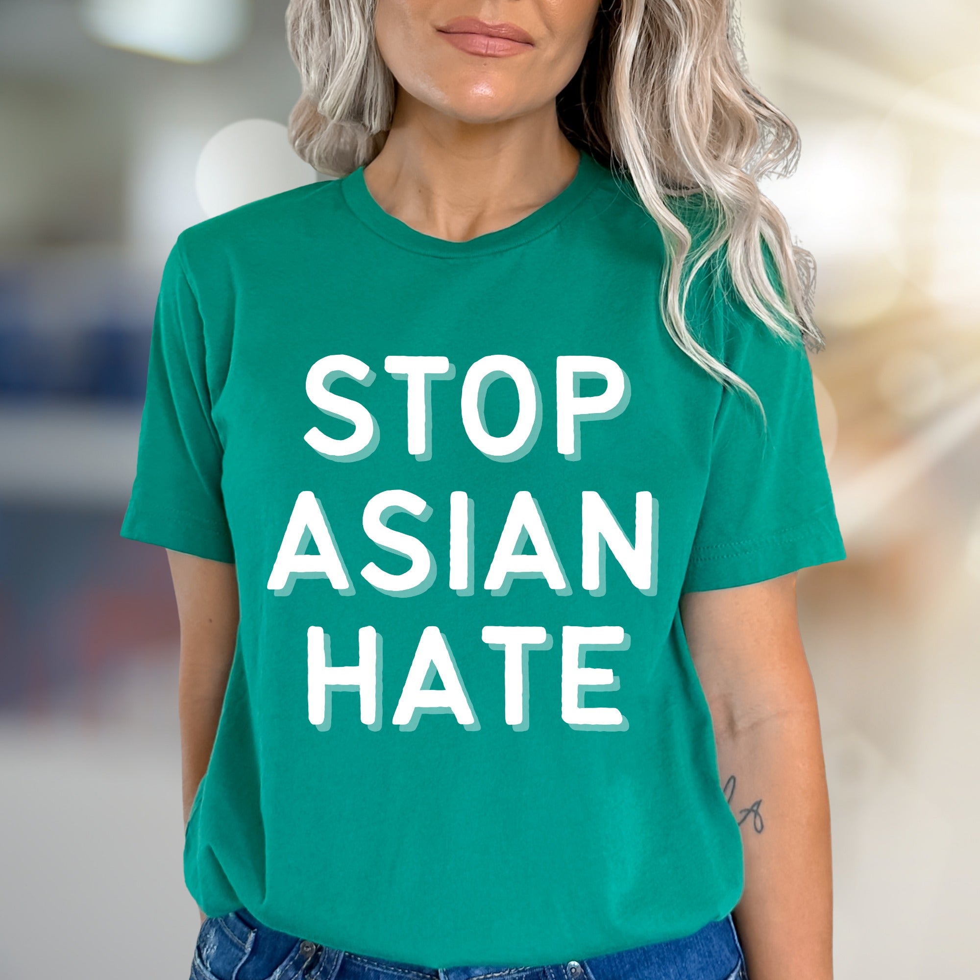 "STOP ASIAN HATE" Bold Statement Graphic Tee, a Stand for Unity for Activists
