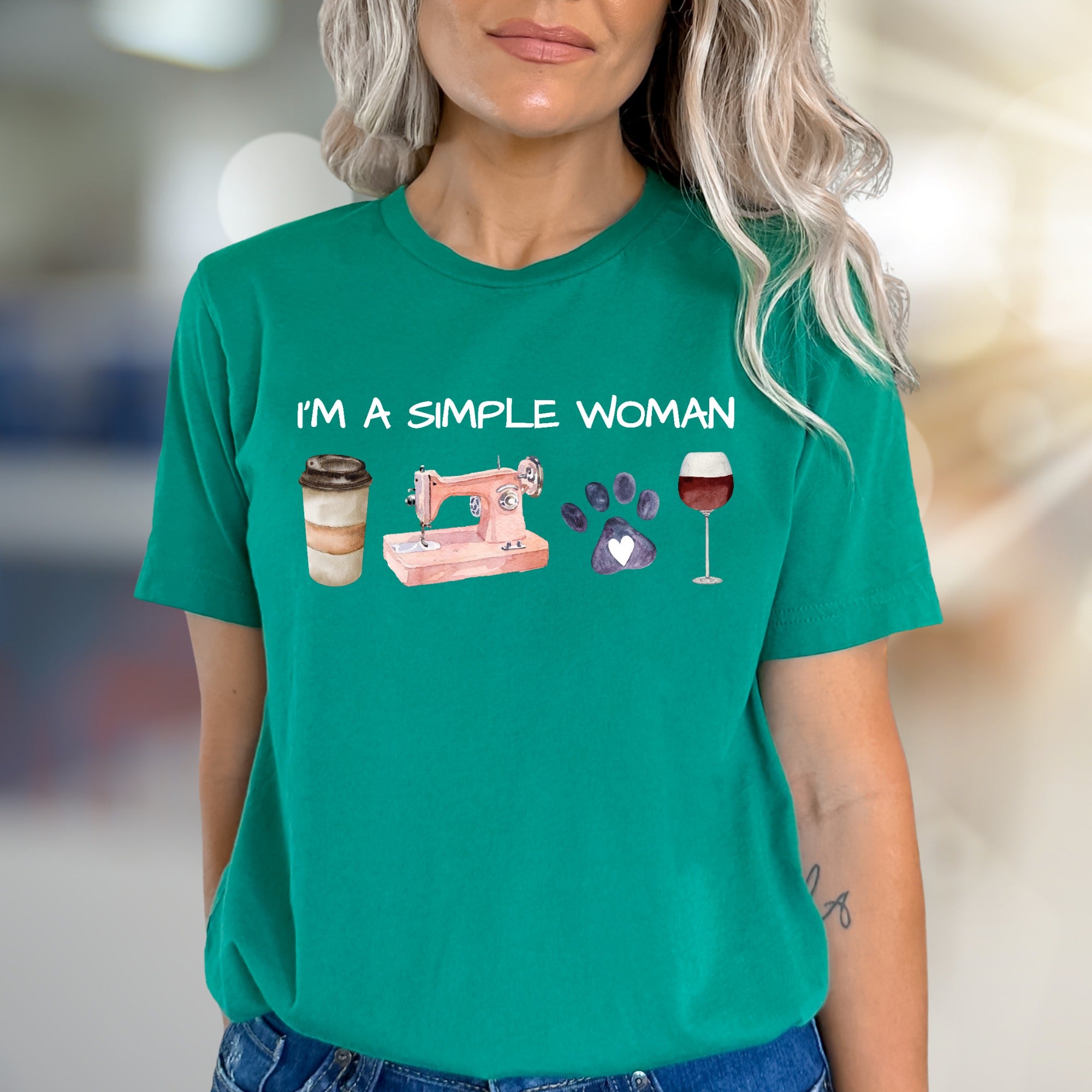 "I'm a Simple Woman" Lifestyle Graphic Tee, a Unique Pick for Her