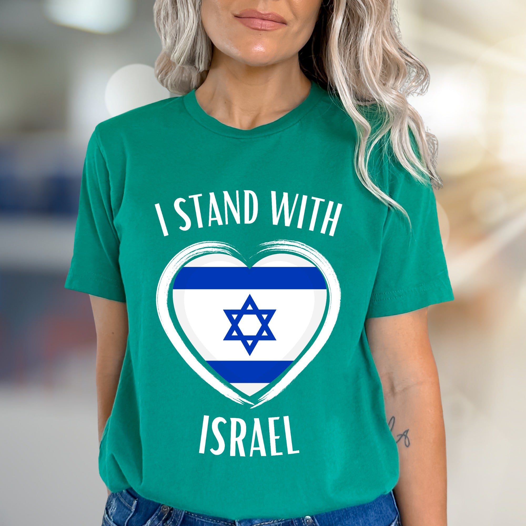"I Stand With Israel" Patriotic Heart Graphic Tee, A Unity Pick for Supporters