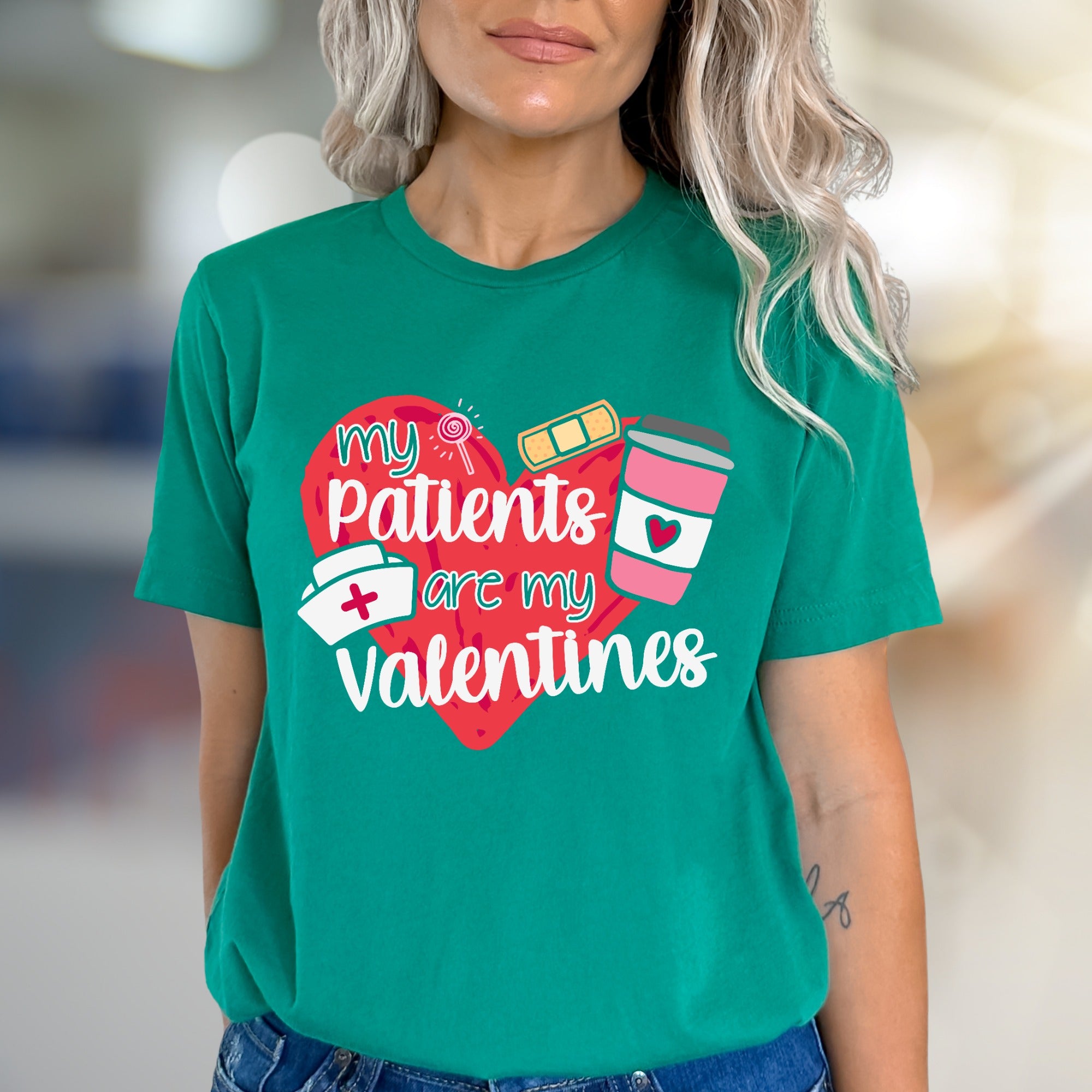 "My Patients Are My Valentines" Nurse Appreciation Graphic Tee, a Healthcare Hero Pick for Caregivers