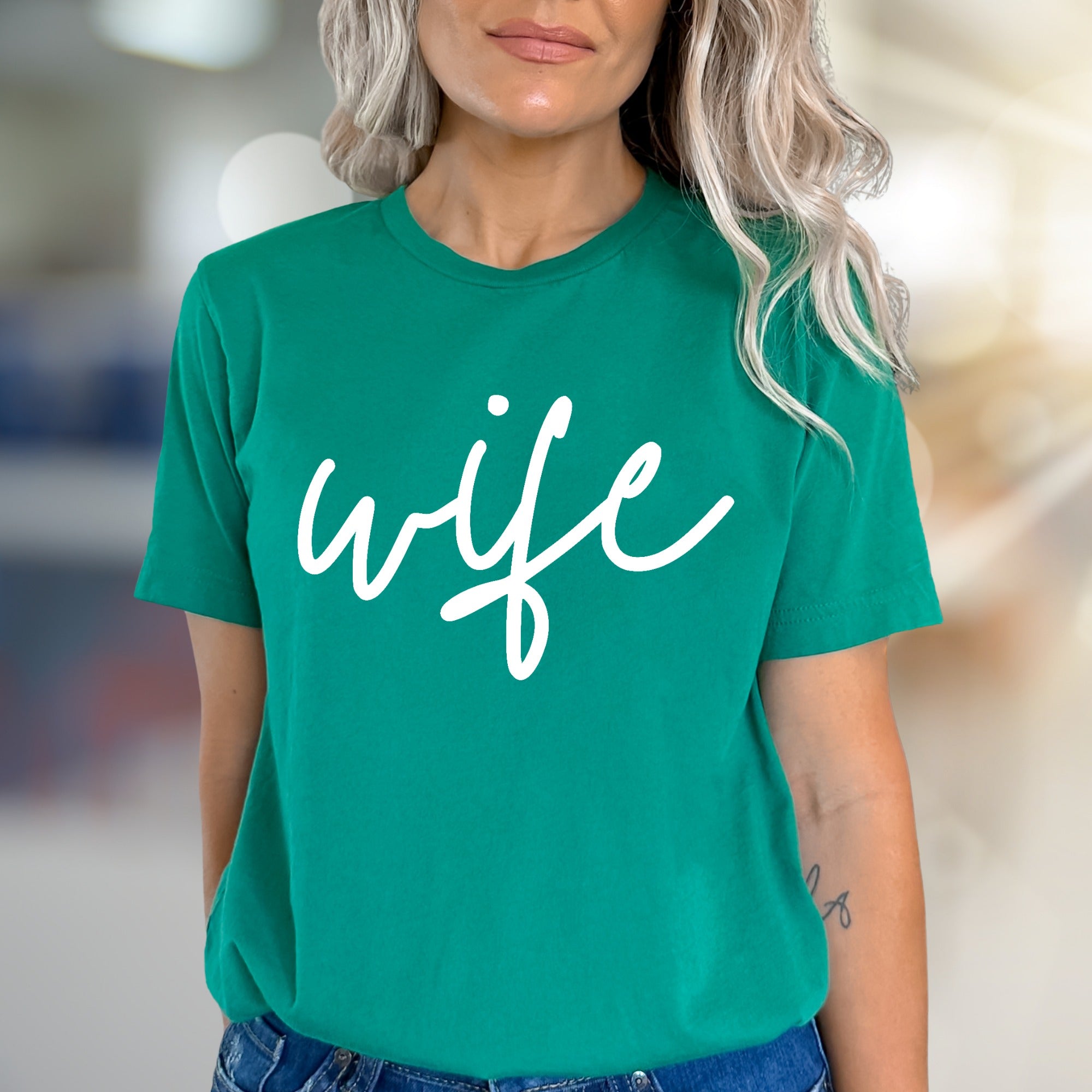 "Wife" Script Graphic Tee, a Romantic Chic Pick for the Modern Woman