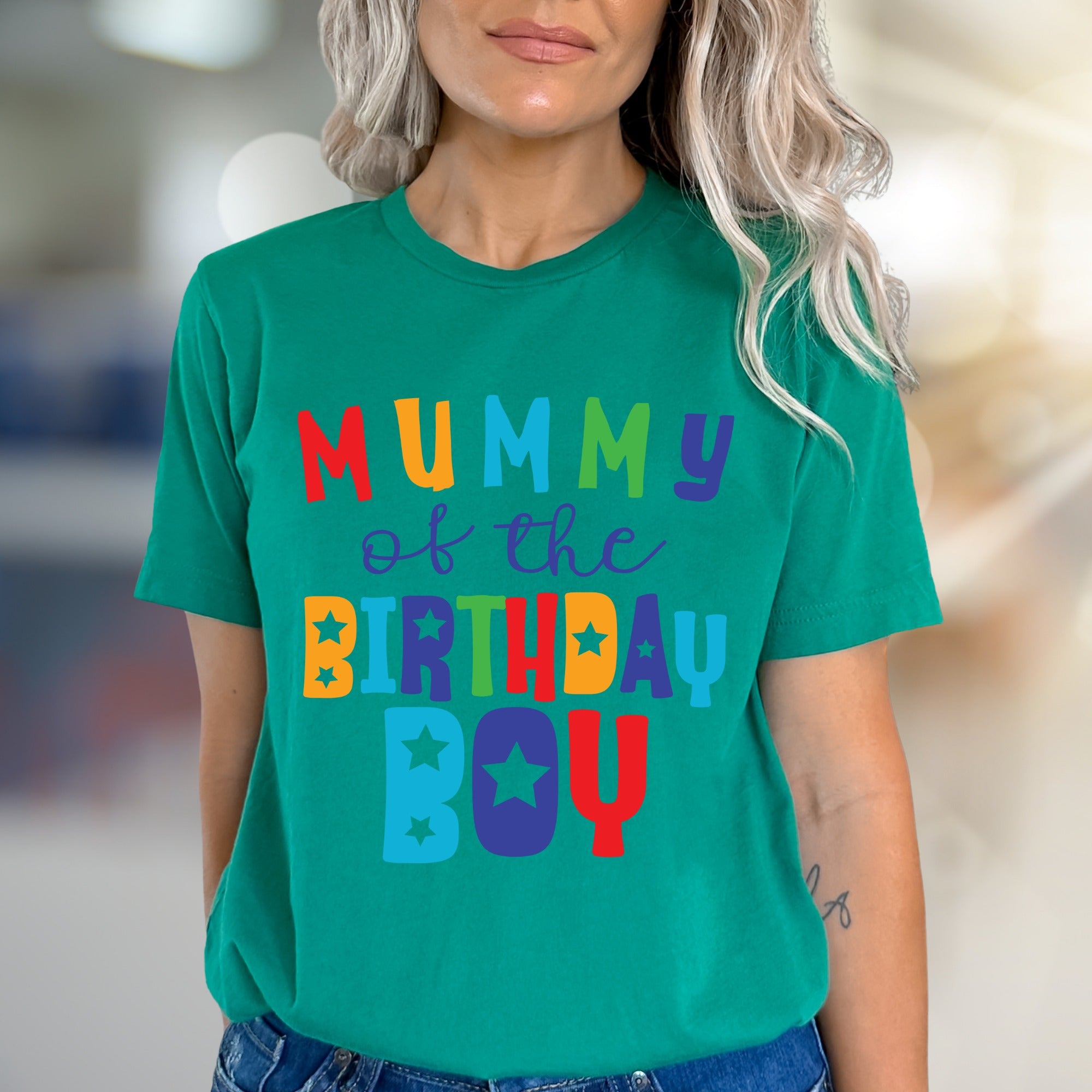 "MUMMY of the BIRTHDAY BOY" Celebration Graphic Tee, a Mom Life Pick for Proud Mothers