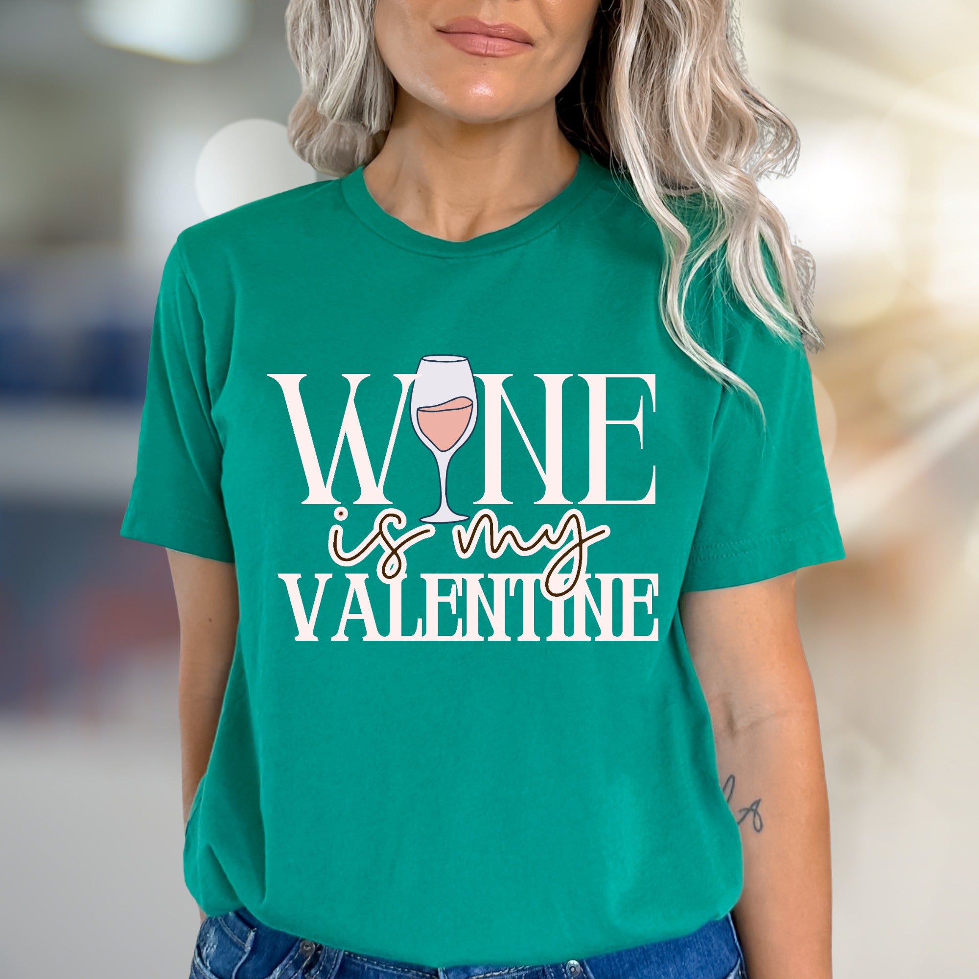 "Wine is My Valentine" Romantic Graphic Tee, a Fun Statement for Wine Lovers