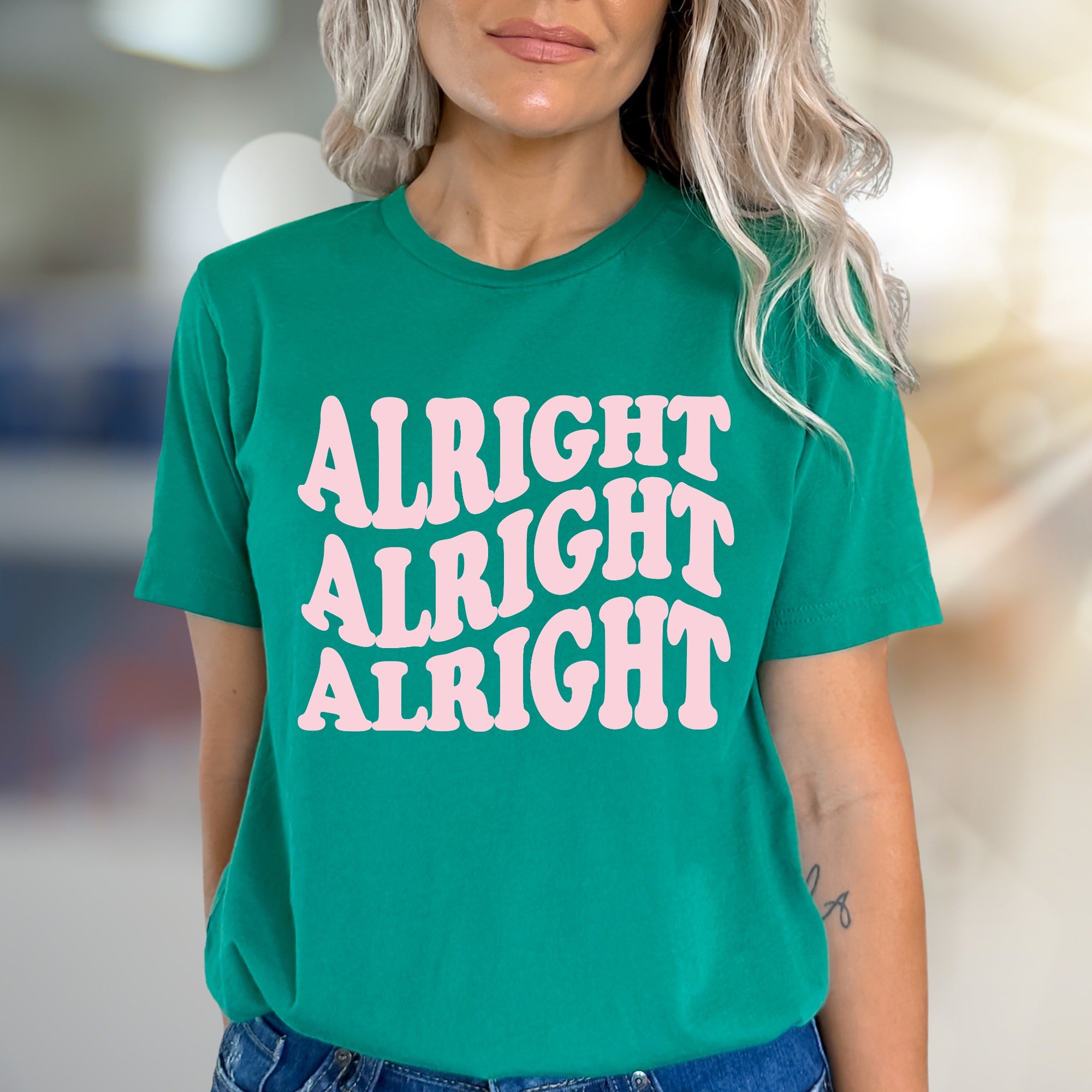 "Alright Alright Alright" Retro Graphic Tee, a 70s Vibe Pick for Laid-Back Souls