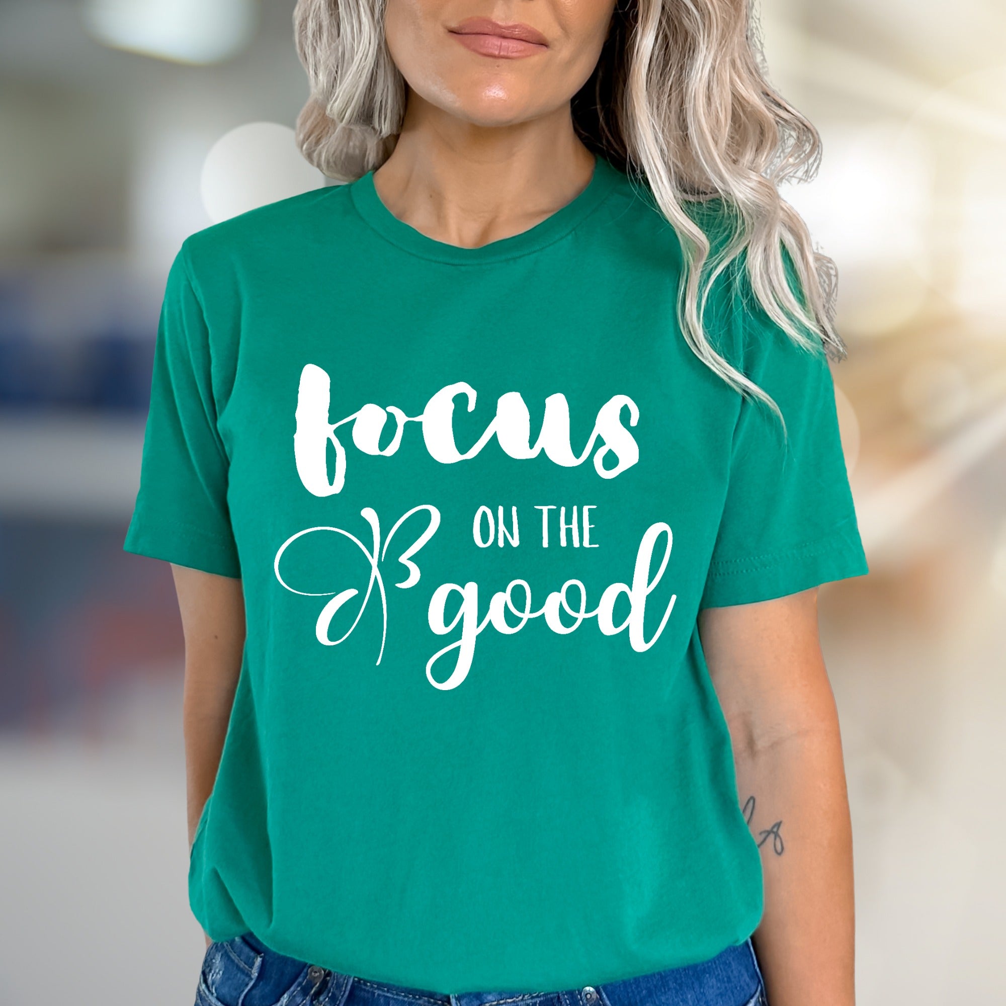 "Focus On The Good"  Inspirational Graphic Tee, a Positive Vibe Pick for Everyday Wear