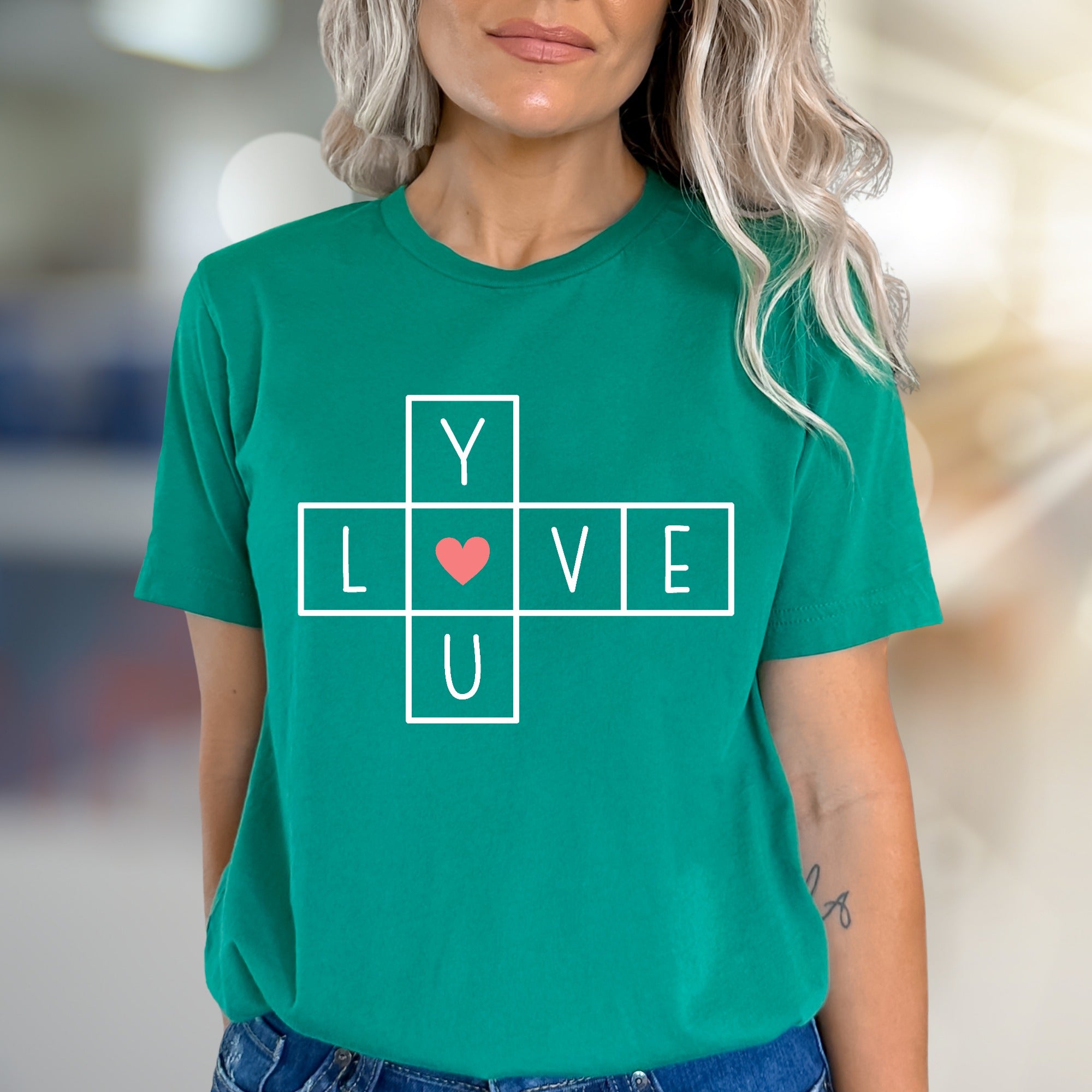 “I ♥ YOU” Crossword Graphic Tee, a Romantic Gift for Loved Ones