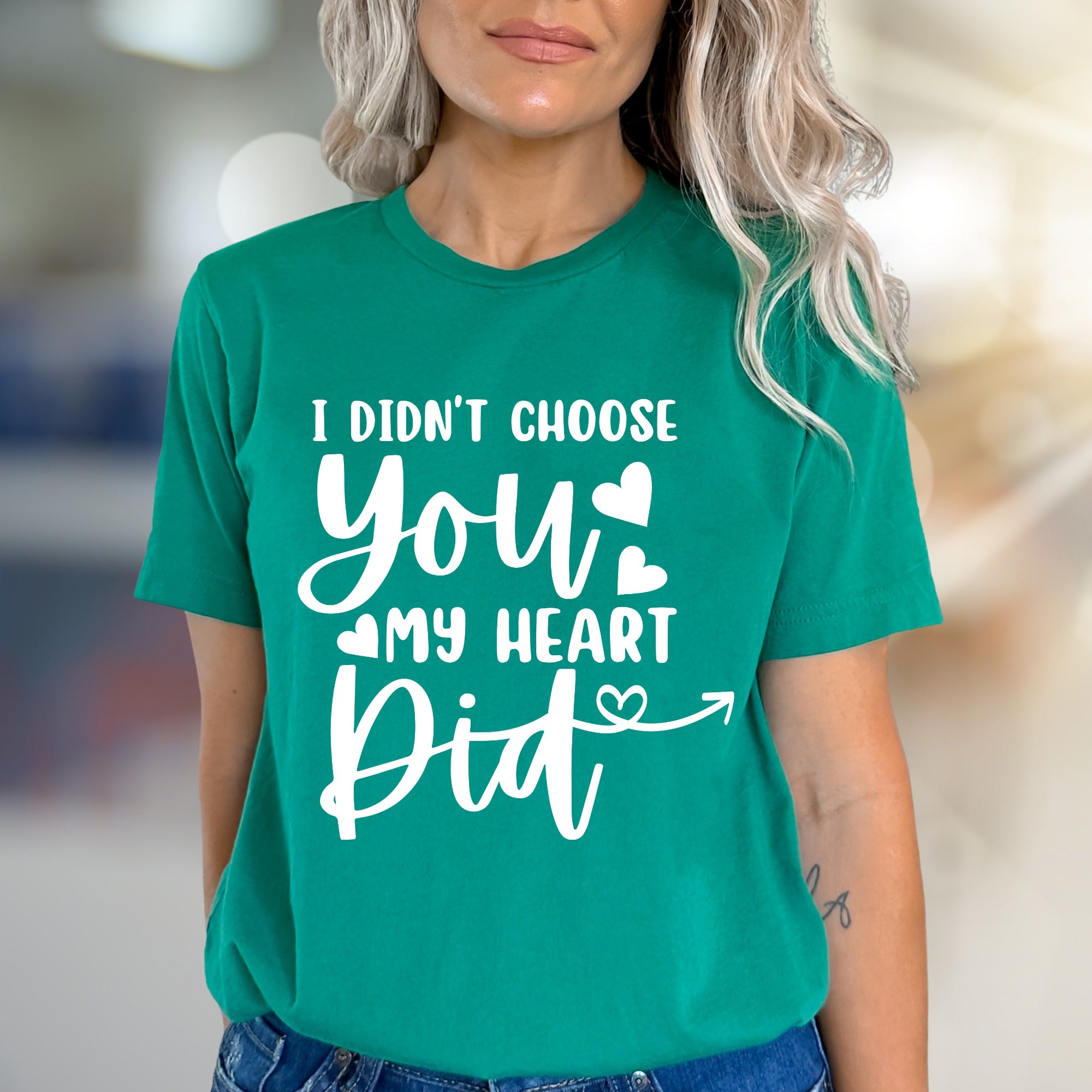 "I Didn't Choose You My Heart Did" Romantic Love Graphic Tee, a Sweetheart Pick for Couples