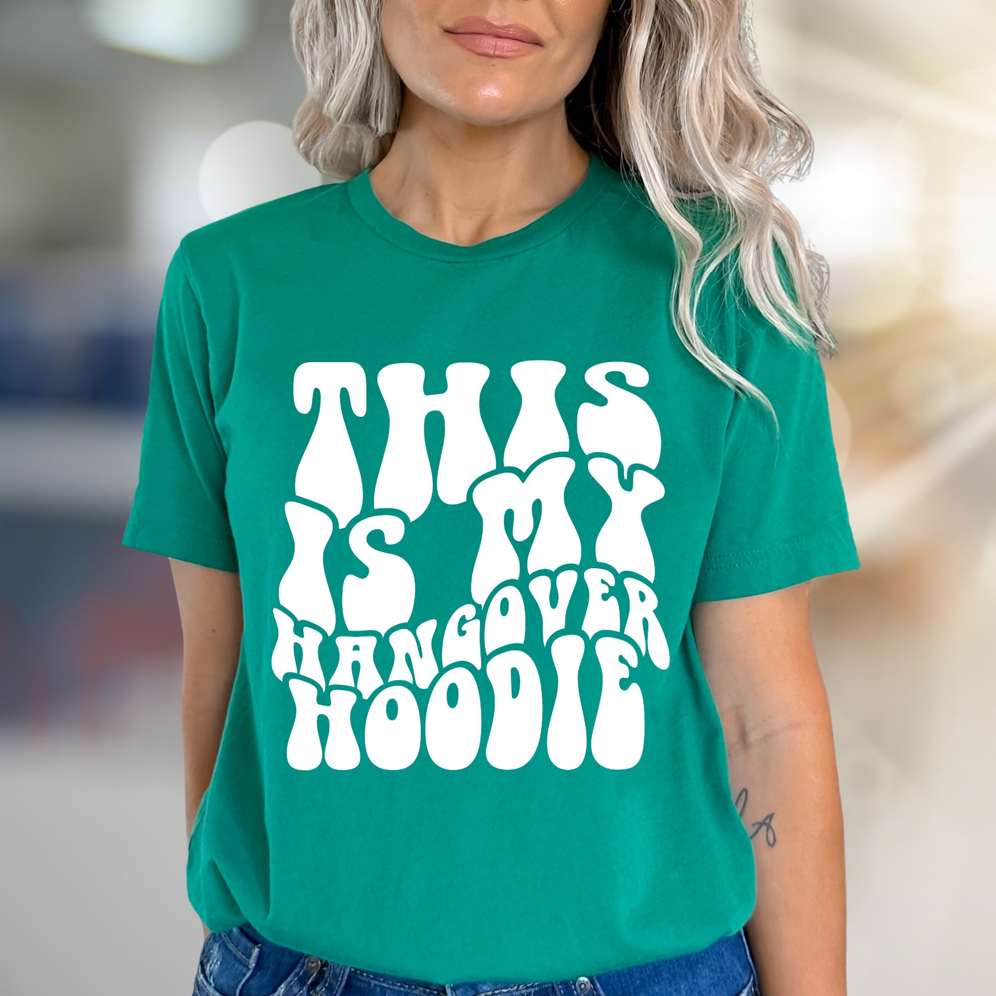 "THIS IS MY HANGOVER HOODIE" Retro Graphic Tee, a Wavy Vibe for Relaxed Souls