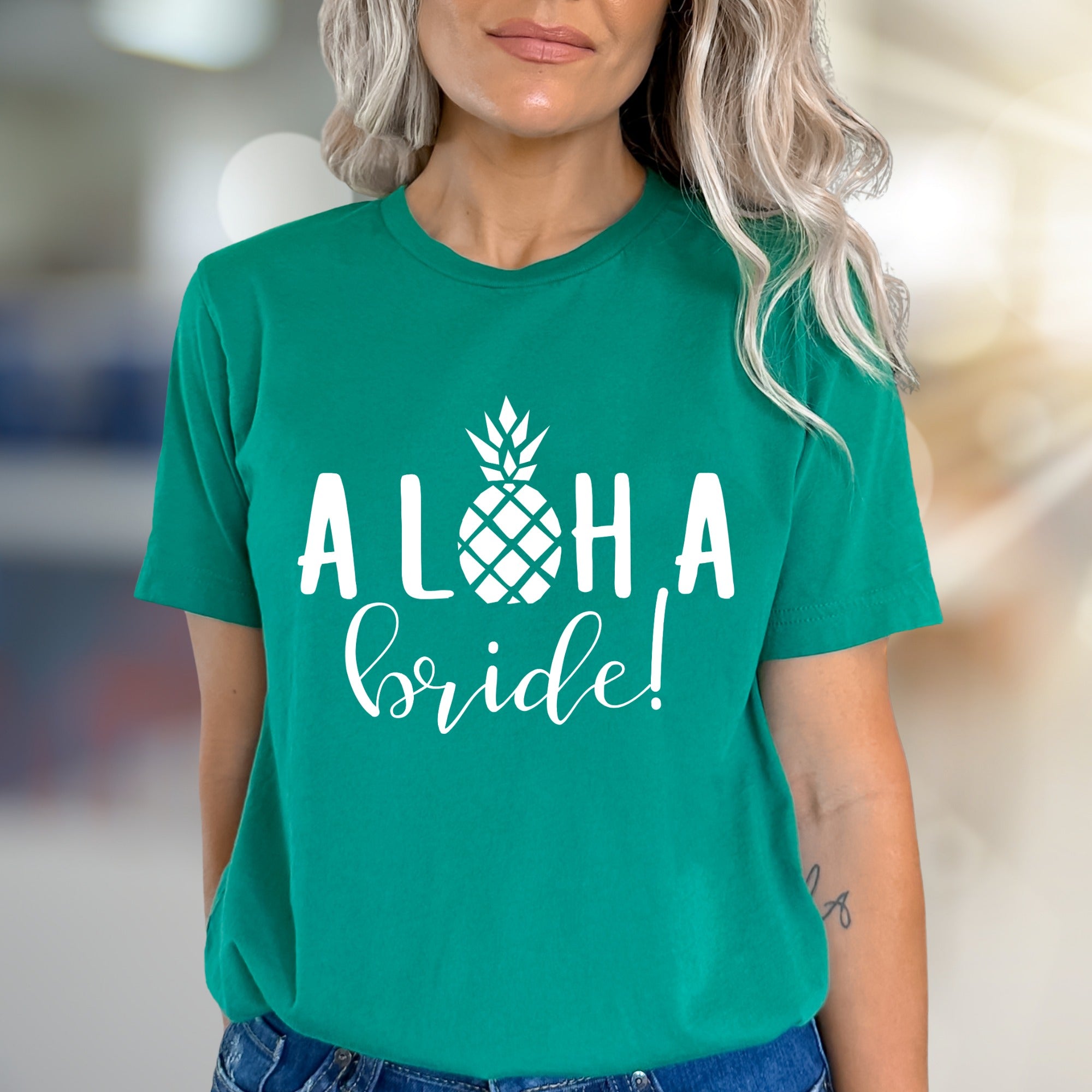 "Aloha Bride!" Pineapple Graphic Tee, a Tropical Pick for Future Wives