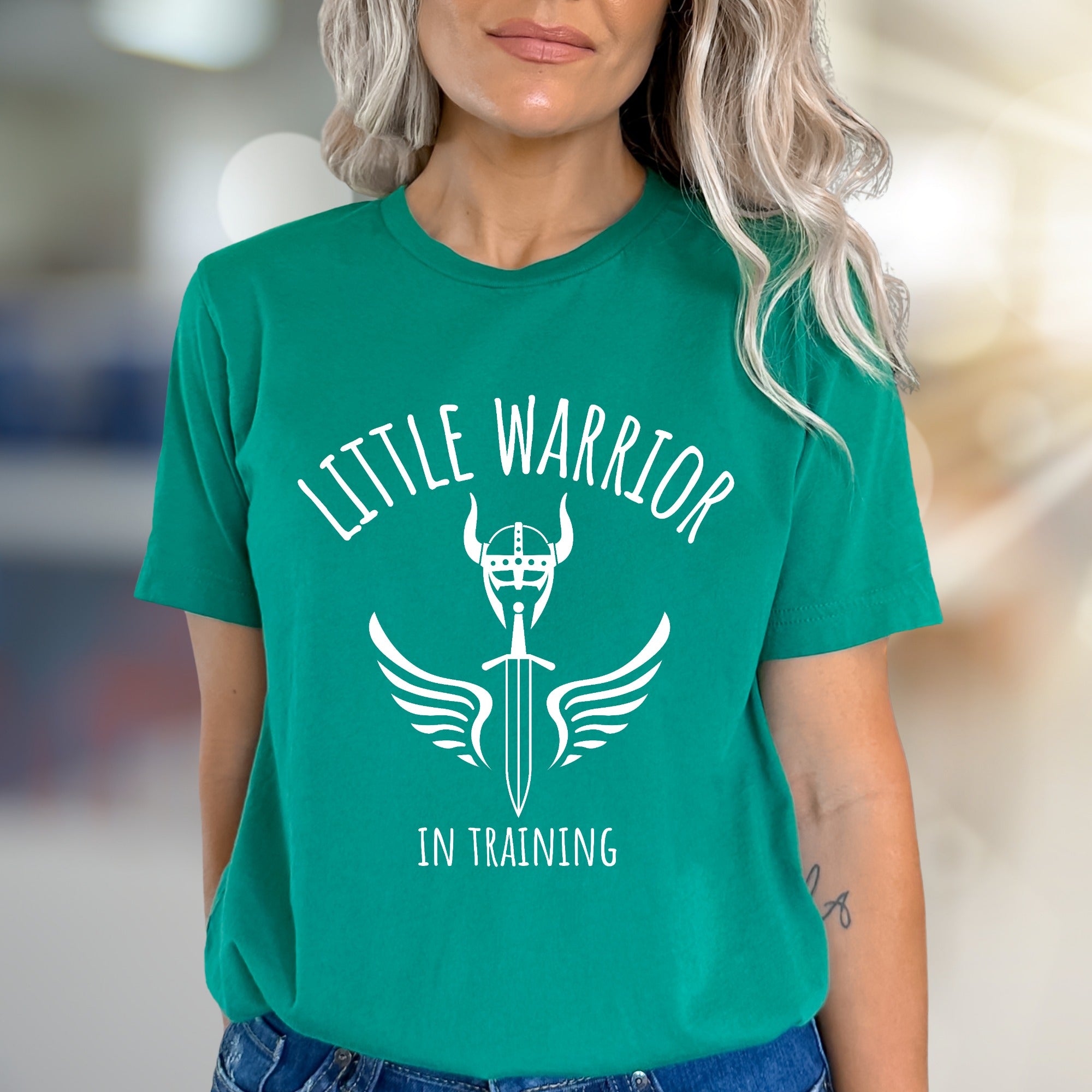 "Little Warrior In Training" Viking Graphic Tee, a Strong Statement Pick for Young at Heart