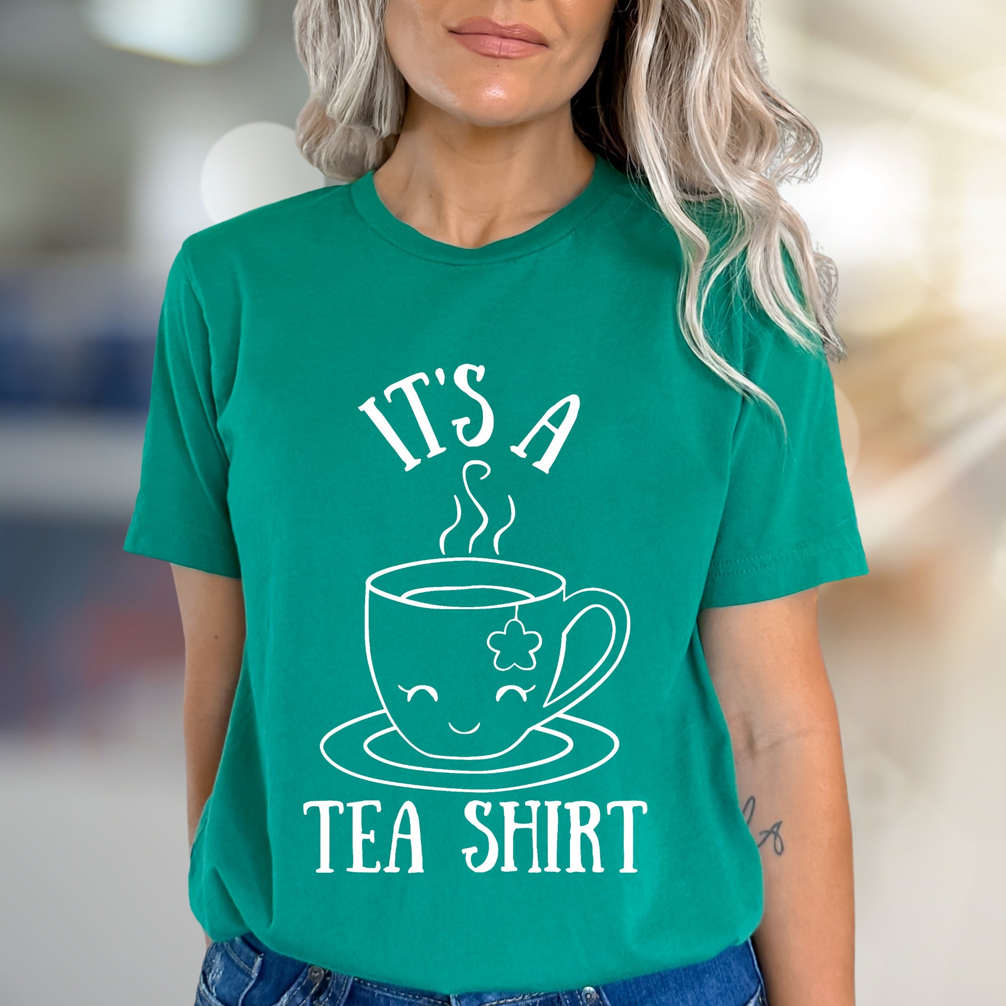 "It's a Tea Shirt" Whimsical Tea Cup Graphic Tee, a Cozy Pick for Tea Lovers
