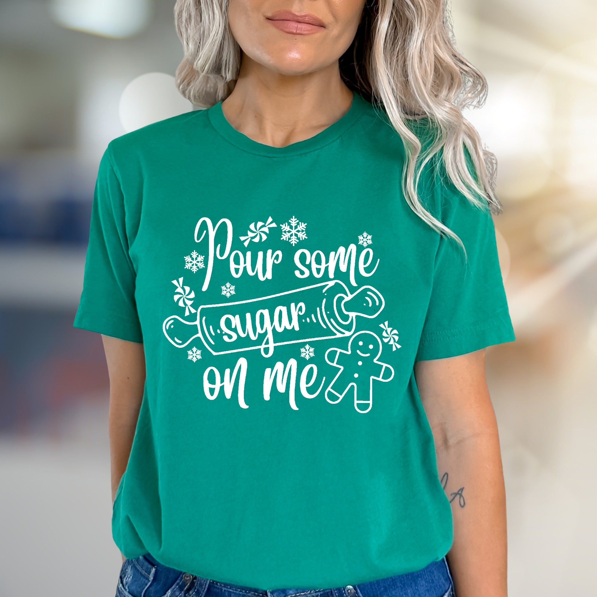 "Pour Some Sugar on Me" Holiday Baking Graphic Tee, a Festive Pick for Sweet Souls