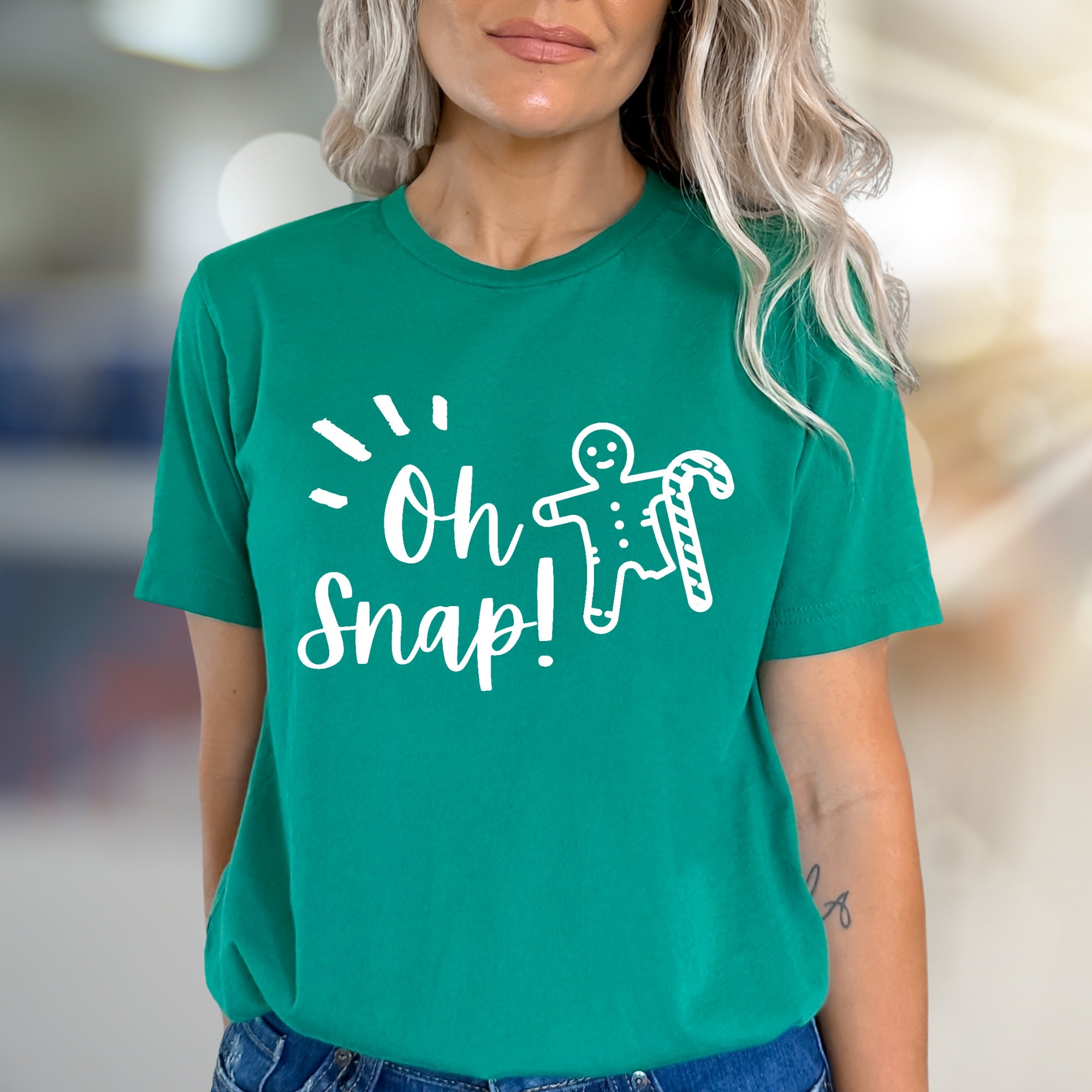 "Oh Snap!" Gingerbread Man T-shirt, a Festive Holiday Graphic Tee for Everyone