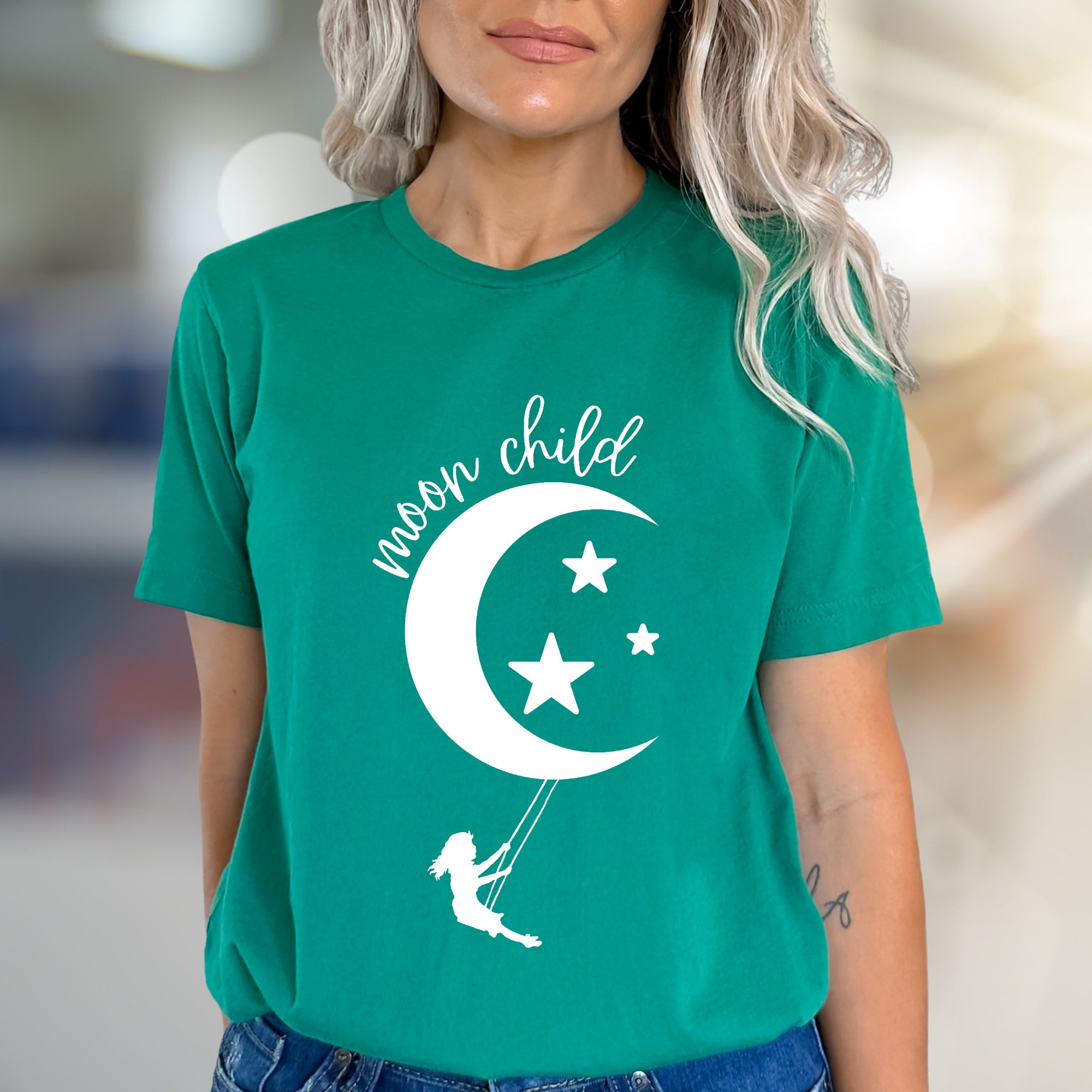 "Moon Child" Celestial Graphic Tee, a Dreamy Pick for Stargazers