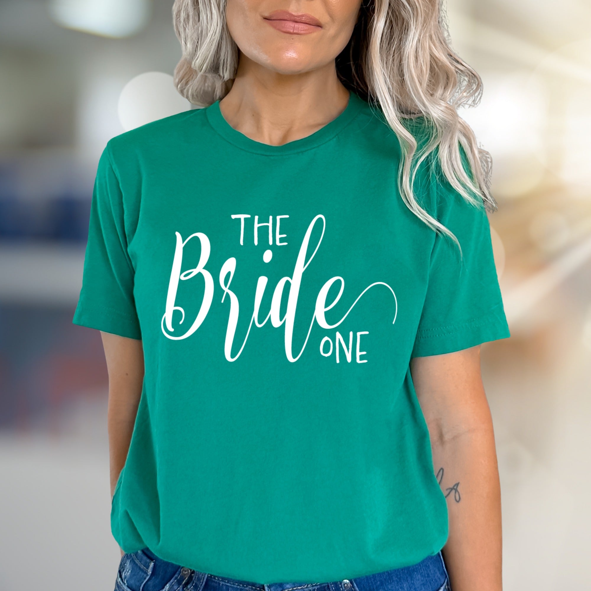 "The Bride One" Script Graphic Tee, a Bridal Party Pick for Engaged Women
