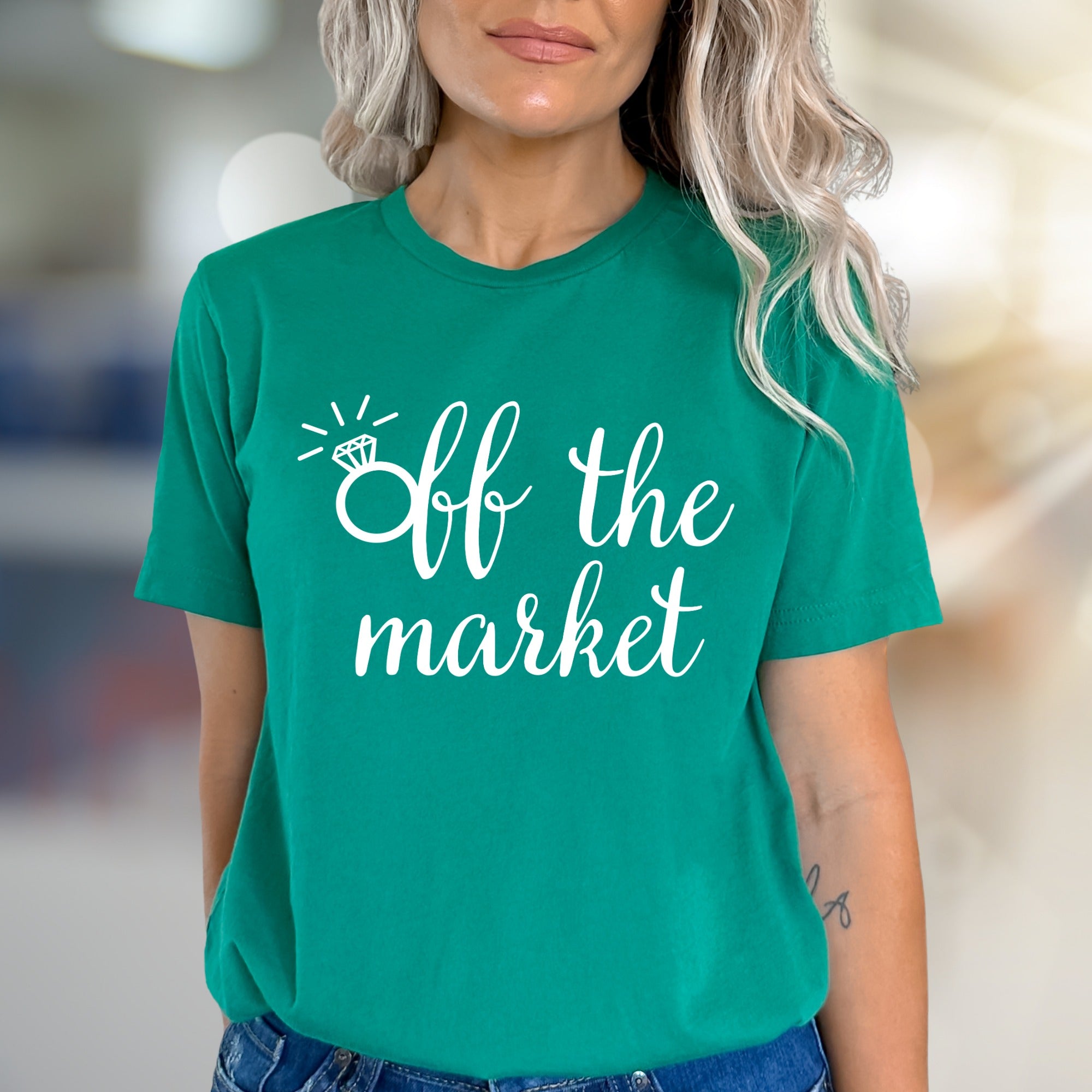 "Off the Market" Engagement Ring Graphic Tee, a Bridal Party Pick for Future Wives