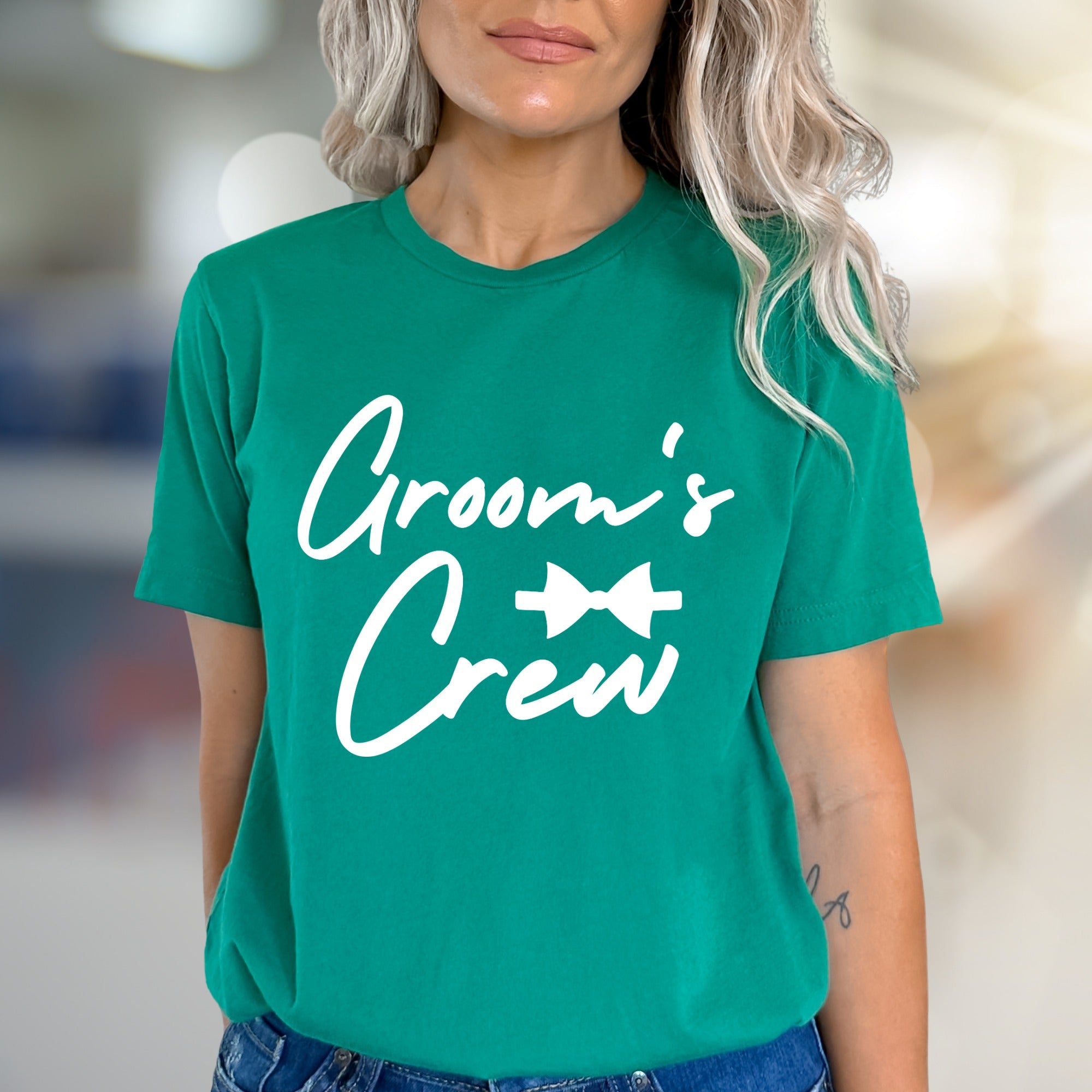 "Groom's Crew" Wedding Party Graphic Tee, a Bridal Party Pick for Celebration Bonds