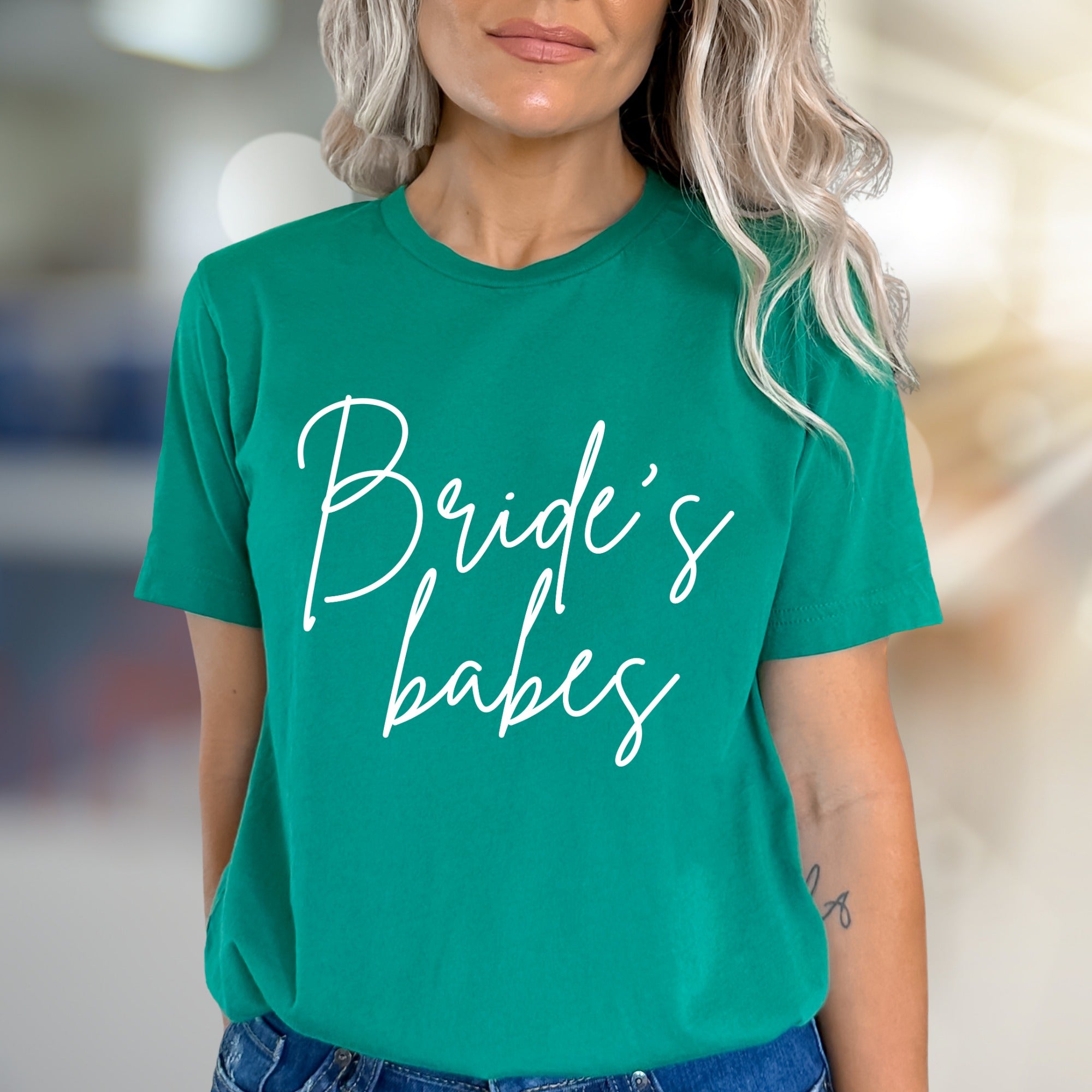 "Bride's Babes" Script Graphic Tee, a Bridal Party Pick for Celebration