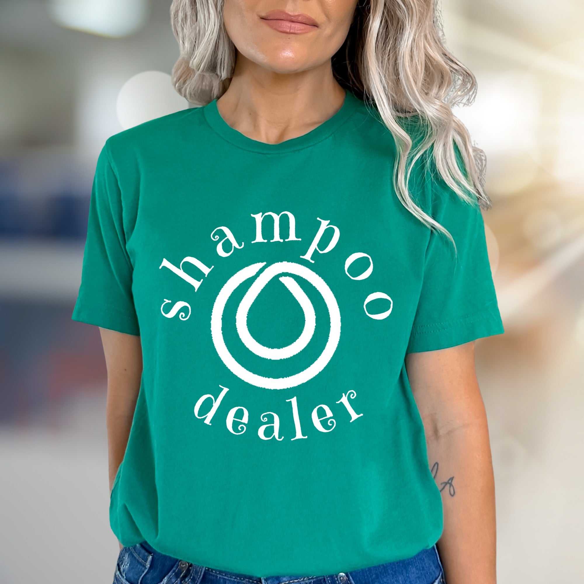 "Shampoo Dealer" Minimalist Salon Graphic Tee, a Stylist's Statement Pick