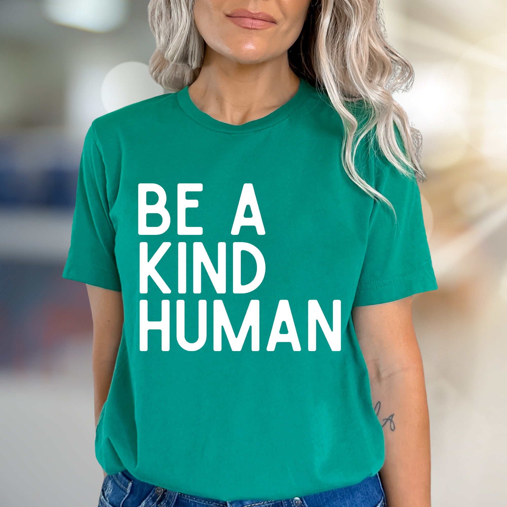 "BE A KIND HUMAN" Inspirational Graphic Tee, a Positive Vibe for Everyone