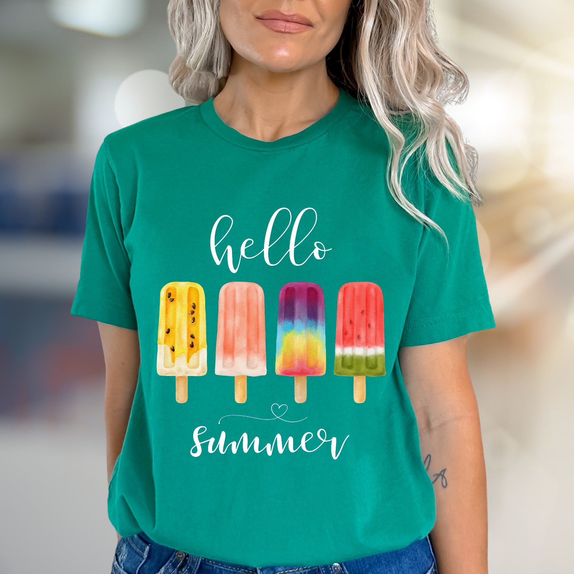 "hello summer" Popsicle Graphic Tee, a Summer Refreshment Pick for All