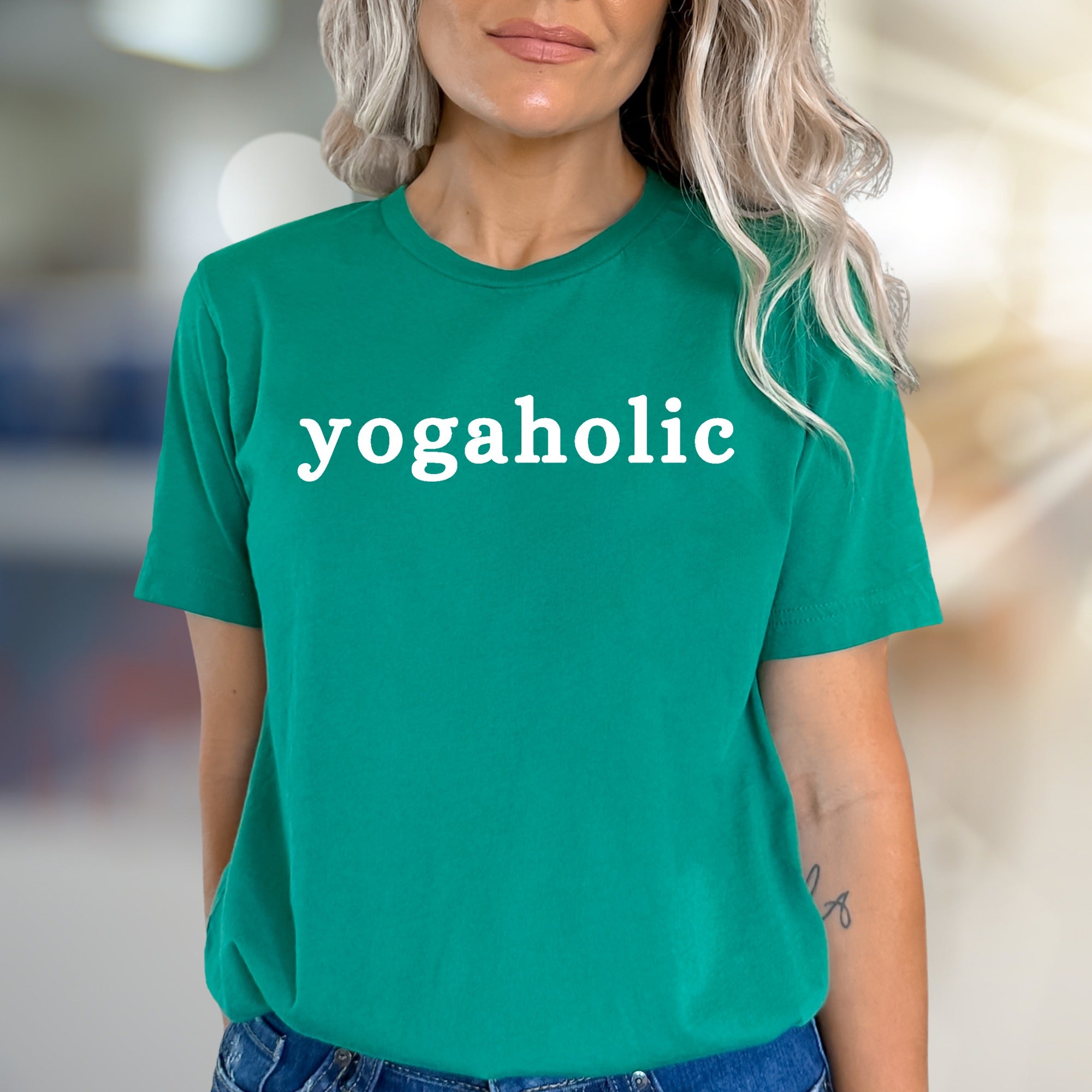 "Yogaholic" Wellness Graphic Tee, a Zen Lifestyle Pick for Enthusiasts