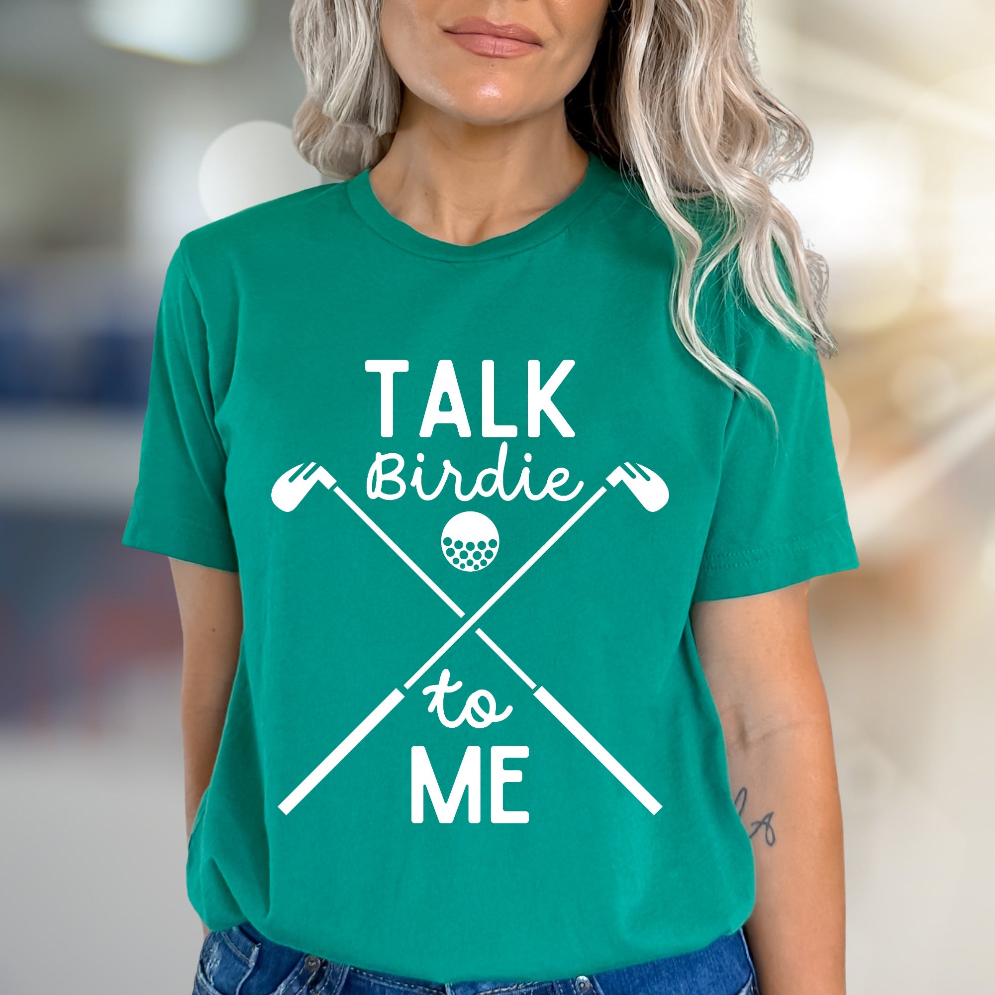 "Talk Birdie to Me" Golf Graphic Tee, a Witty Sports Pick for Enthusiasts
