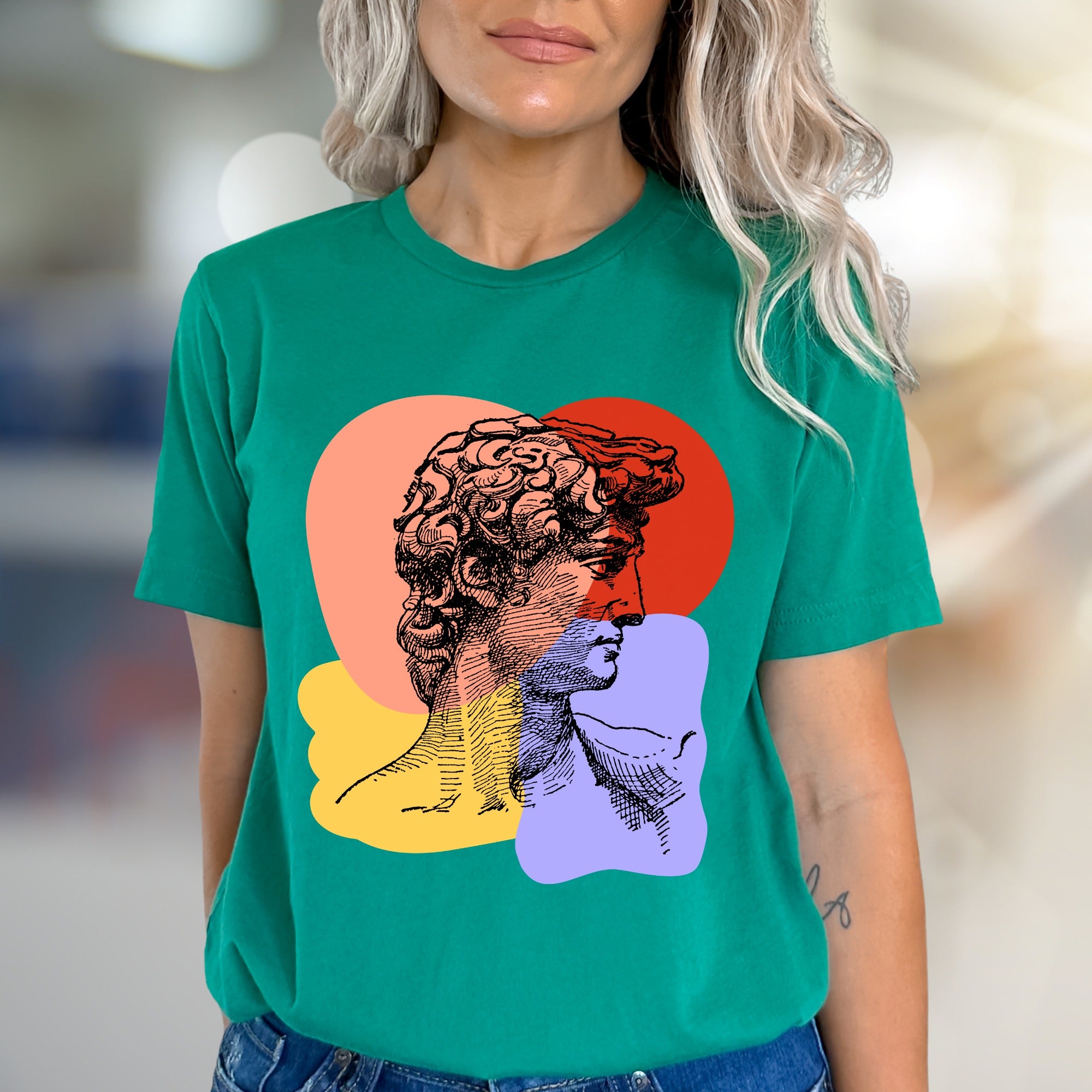 David Bust Abstract Graphic Tee, An Artful Statement for Creatives