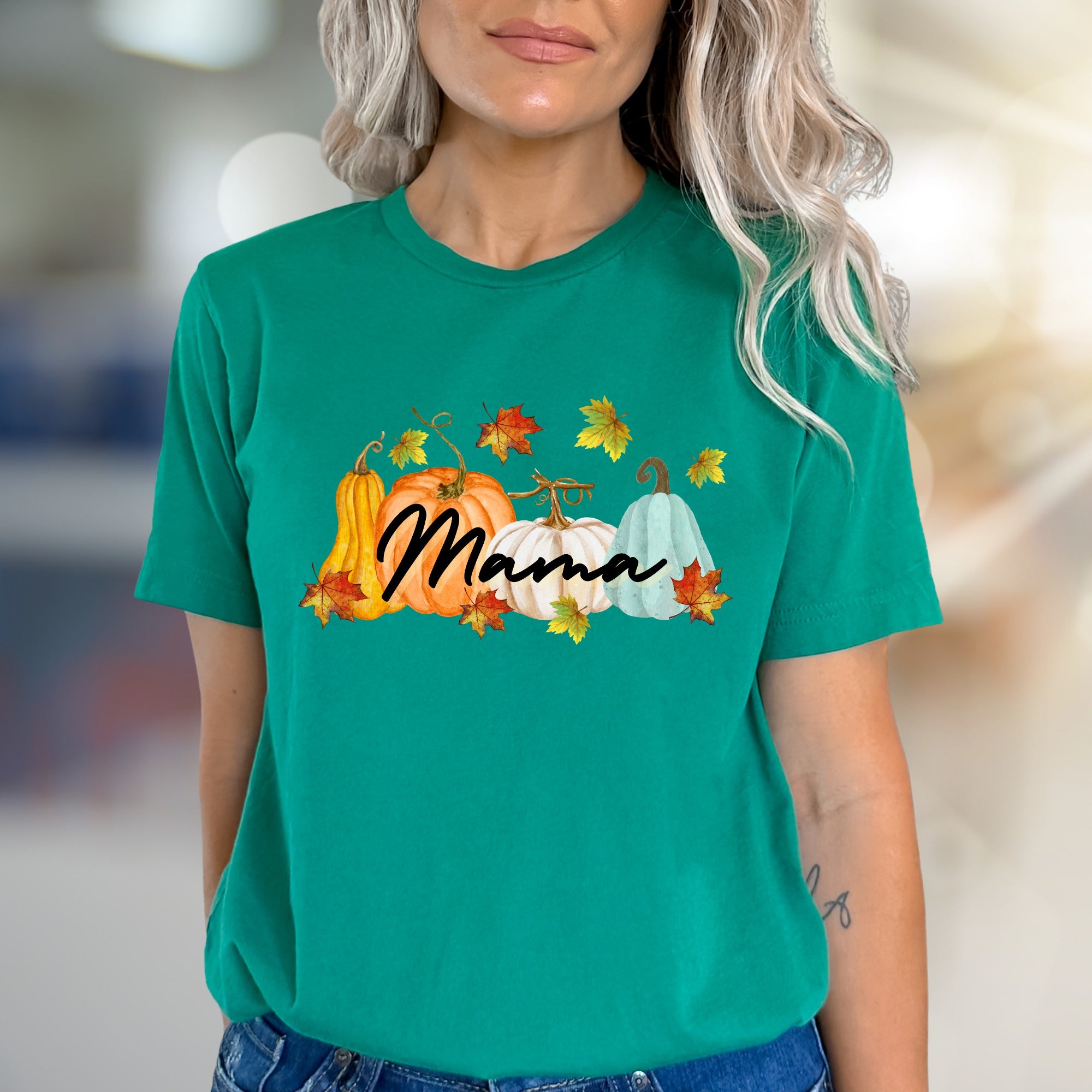 "Mama" Autumn Pumpkin Patch Graphic Tee, a Cozy Fall Pick for Moms