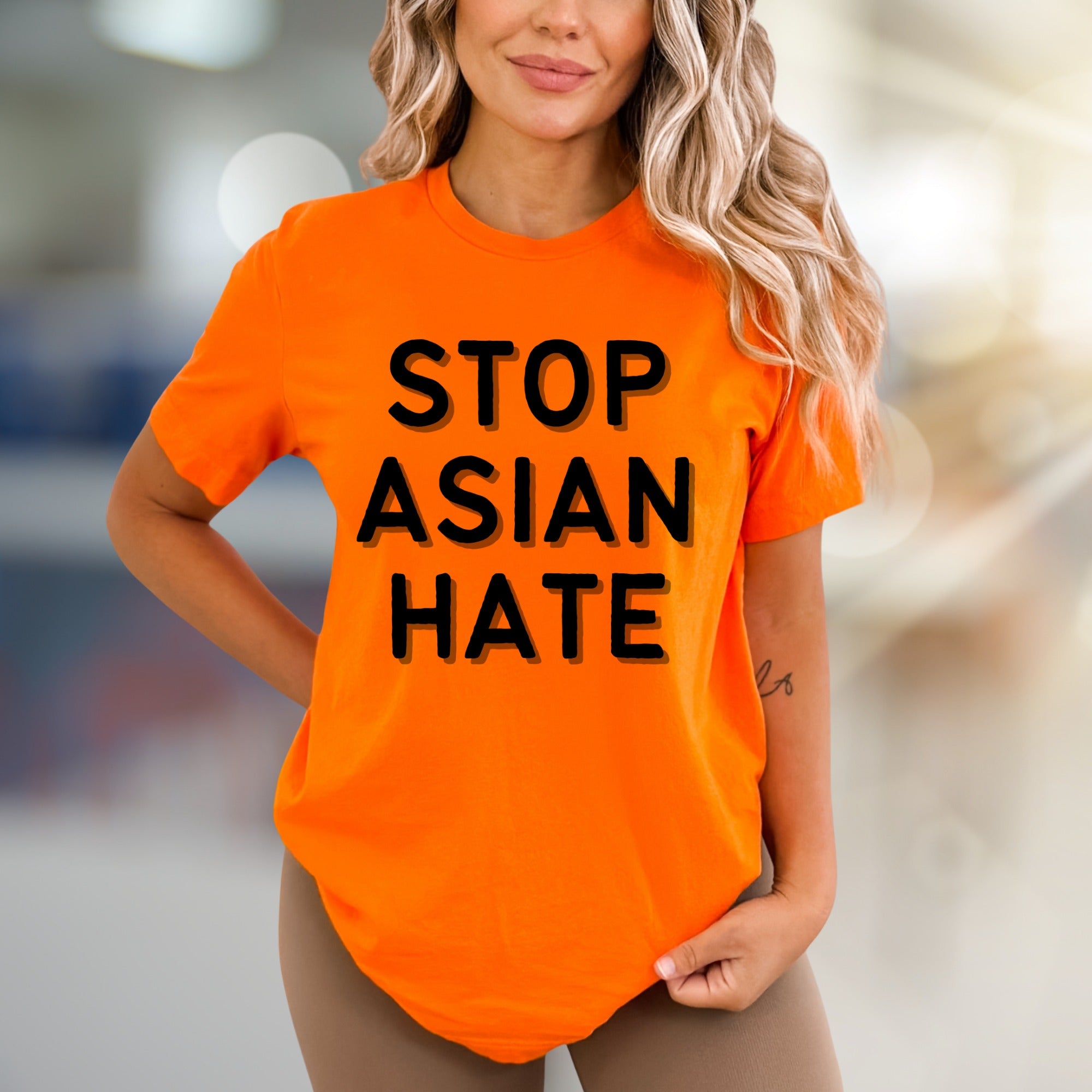 "STOP ASIAN HATE" Bold Statement Graphic Tee, a Stand for Unity for Activists