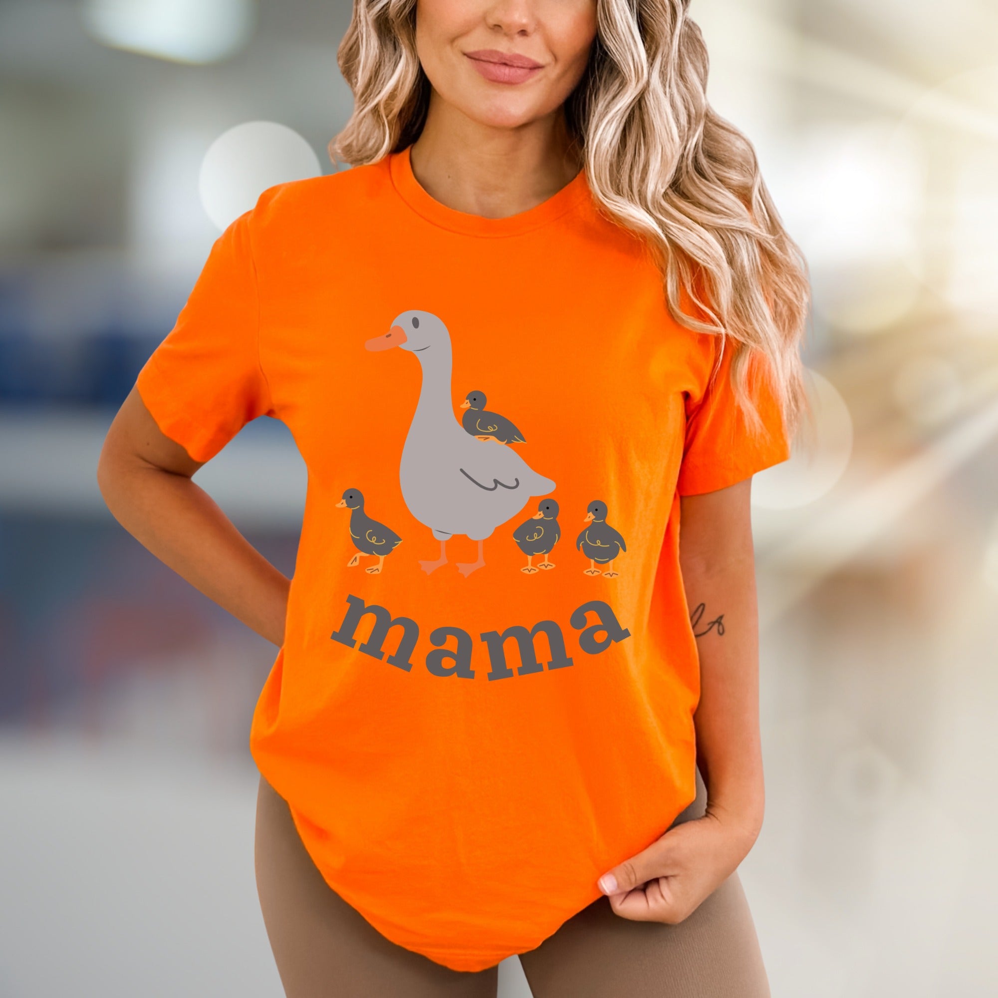 "Mama" Duck Family Graphic Tee, a Heartwarming Pick for Moms & Duck Lovers
