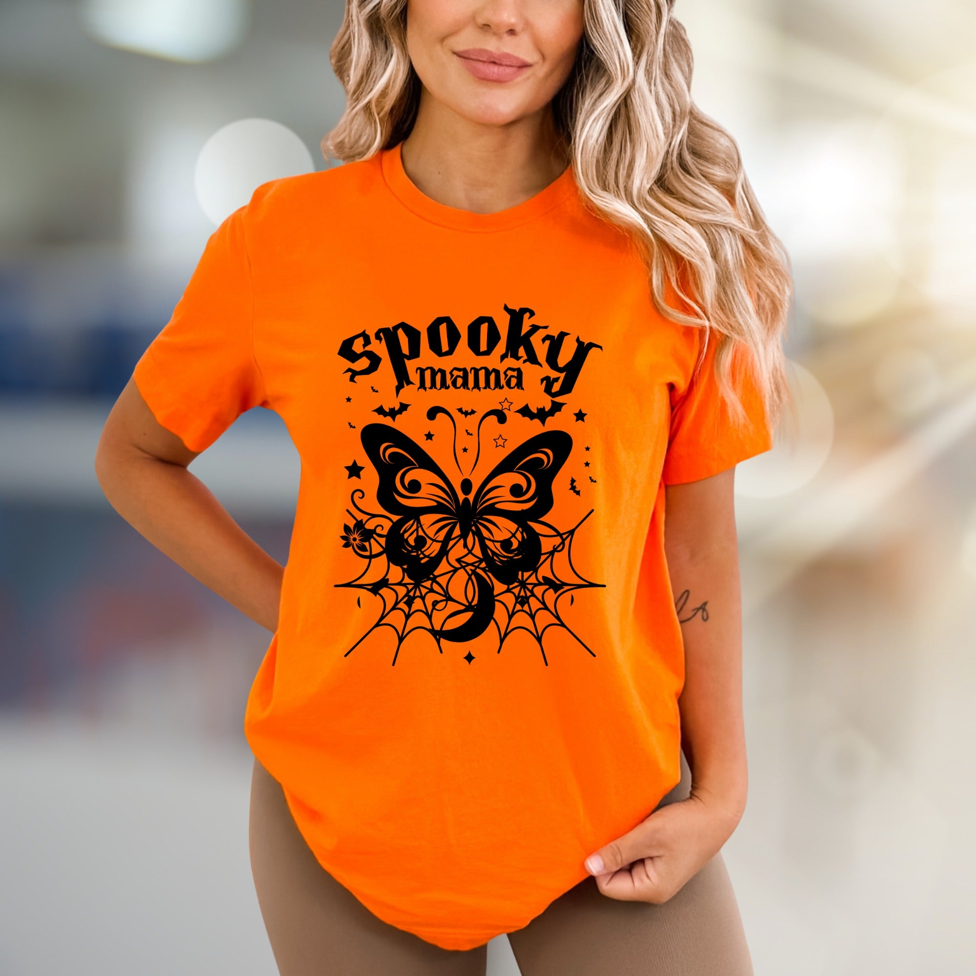 "Spooky Mama" Halloween Gothic Graphic Tee, a Mystical Pick for Moms