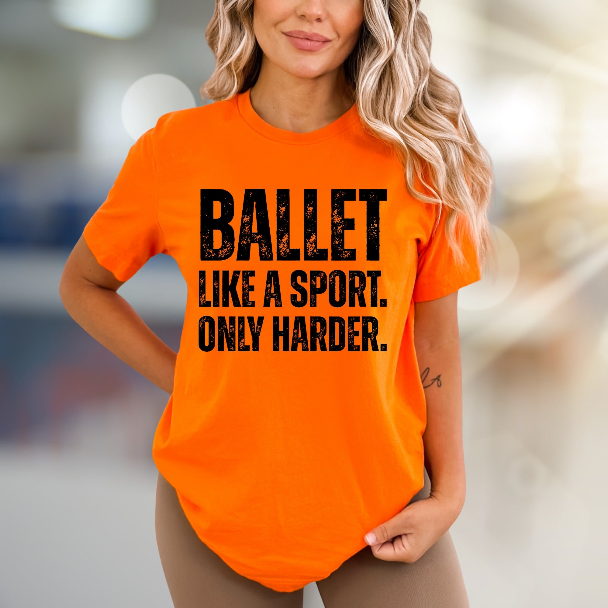 "BALLET LIKE A SPORT. ONLY HARDER." Empowering Dance Graphic Tee, a Bold Statement for Ballet Enthusiasts