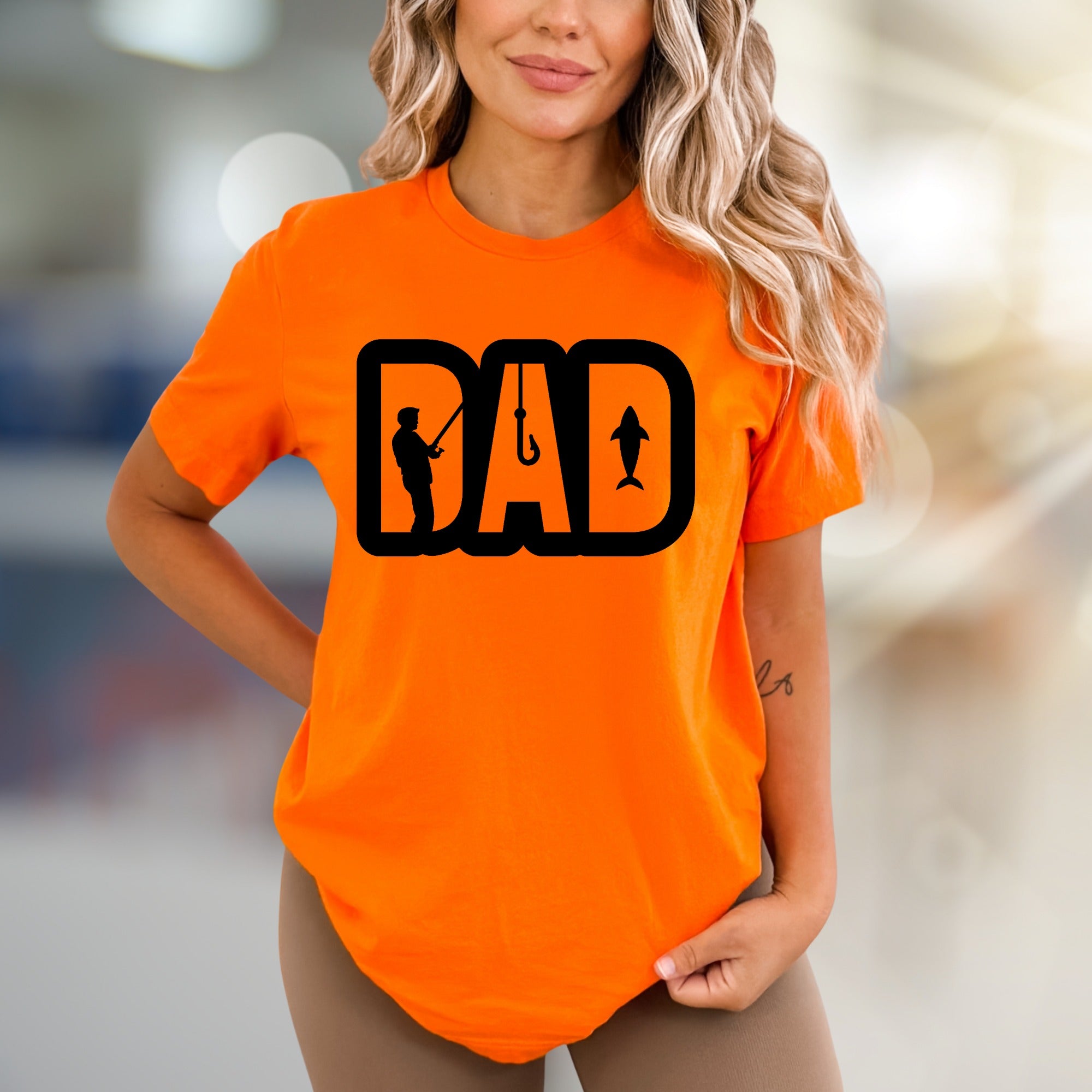 "DAD" Fishing Enthusiast Graphic Tee, a Heartfelt Pick for Fathers