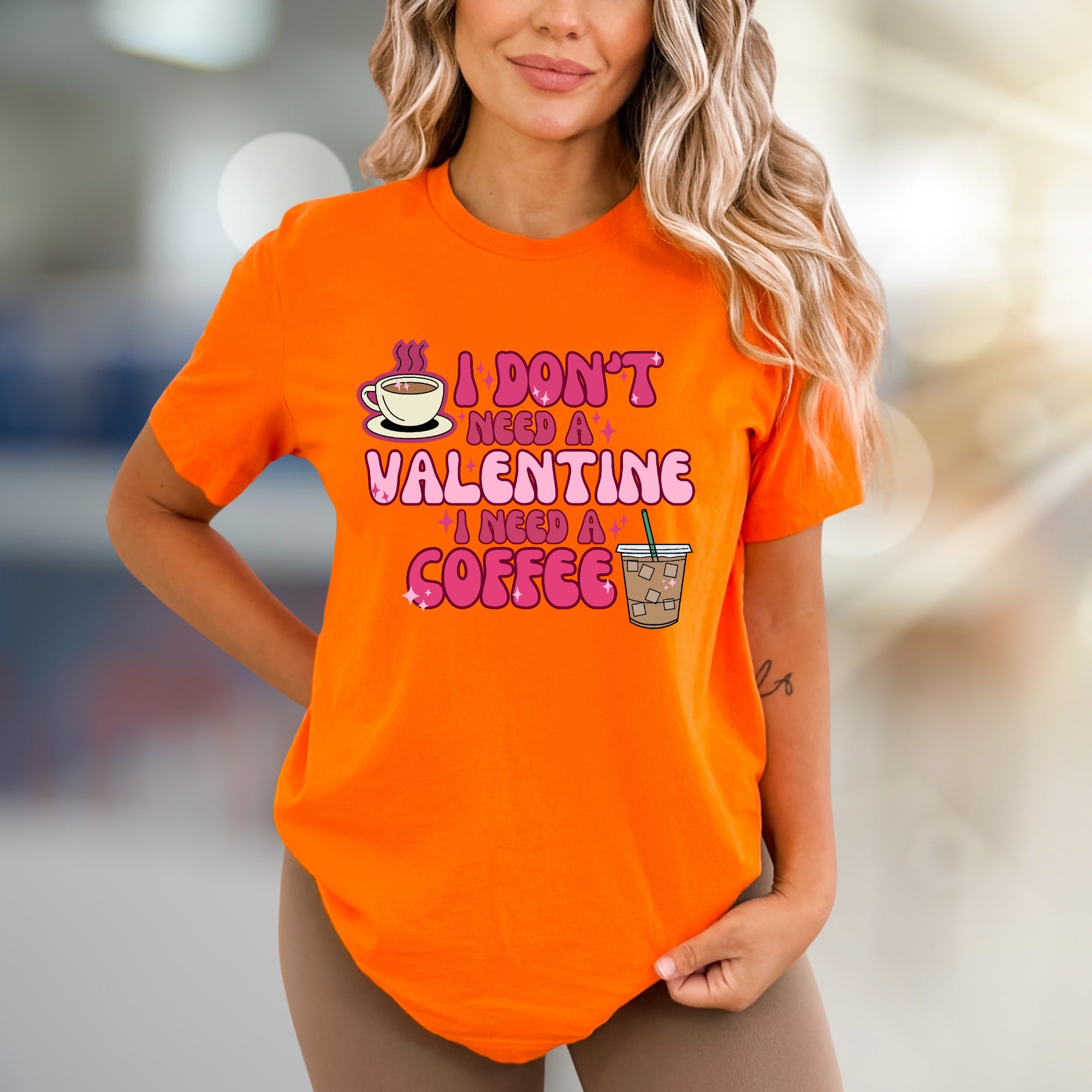 "I Don't Need A Valentine I Need A Coffee" Retro Graphic Tee, a Coffee Lover's Statement