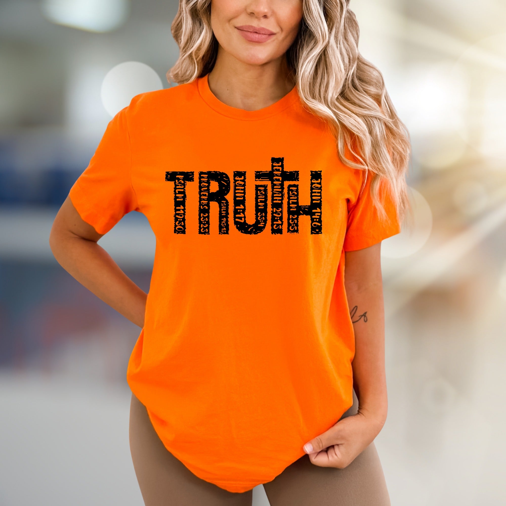 "TRUTH" Scripture Distressed Graphic Tee, a Faith-Inspired Pick for Believers